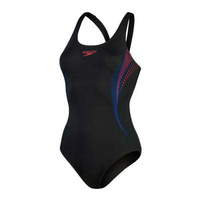 Placement Muscleback Damen Badeanzug | Schwarz