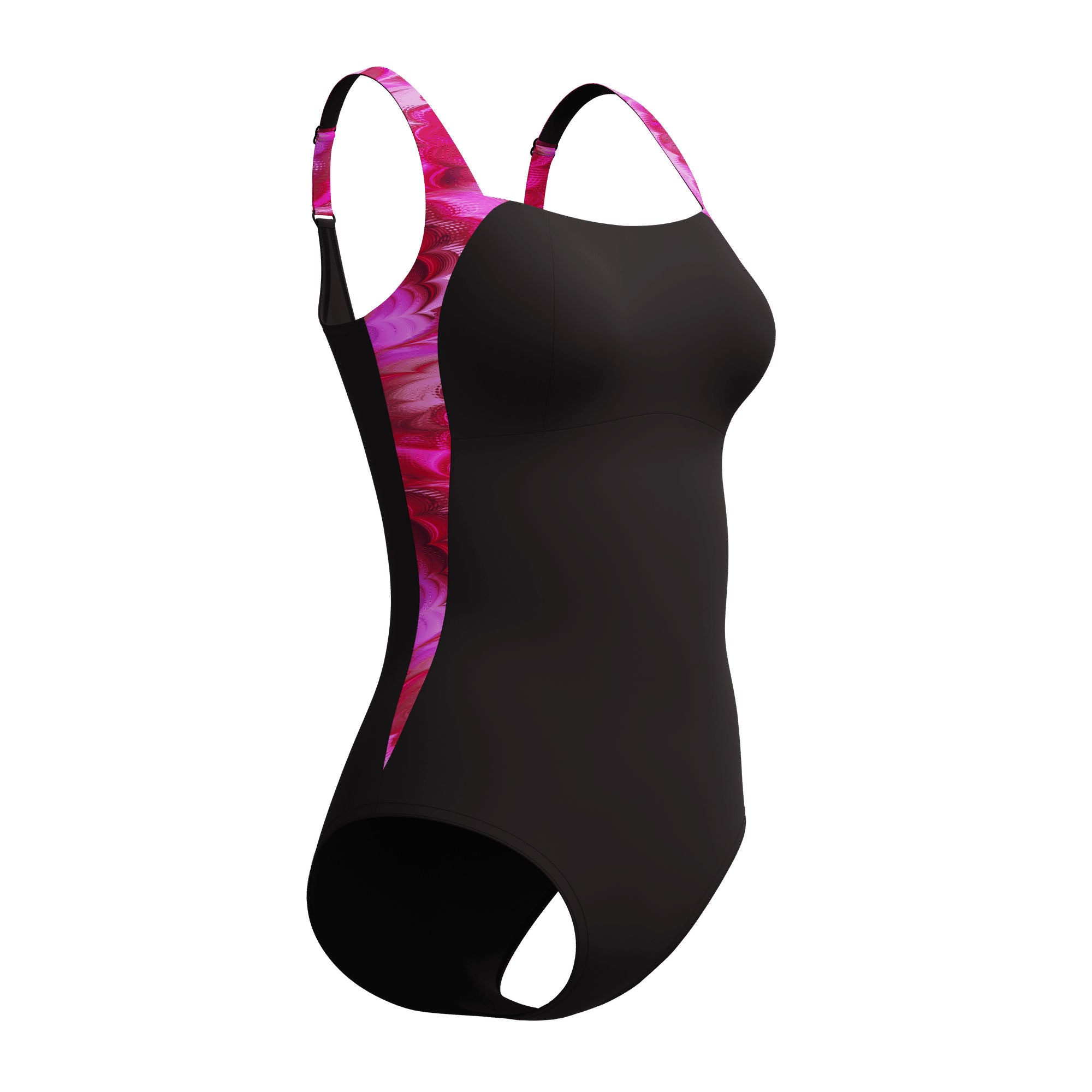 Print Luna Lustre Damen Badeanzug | Schwarz