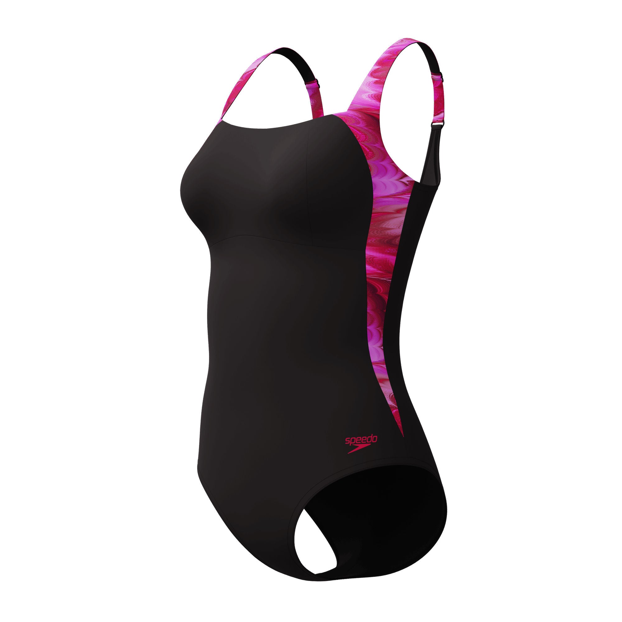 Print Luna Lustre Damen Badeanzug | Schwarz