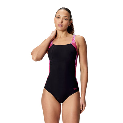 Print Luna Lustre Damen Badeanzug | Schwarz