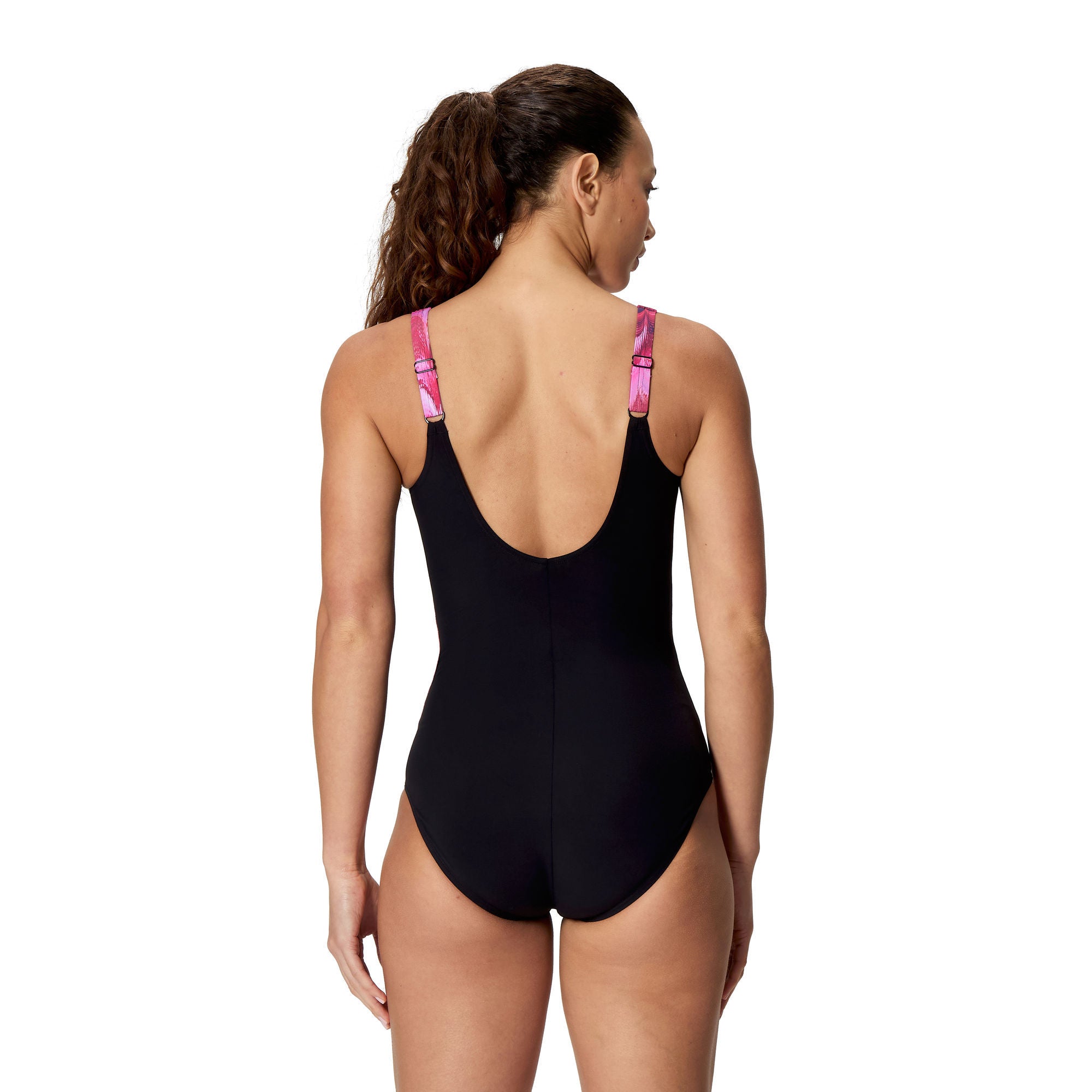 Print Luna Lustre Damen Badeanzug | Schwarz