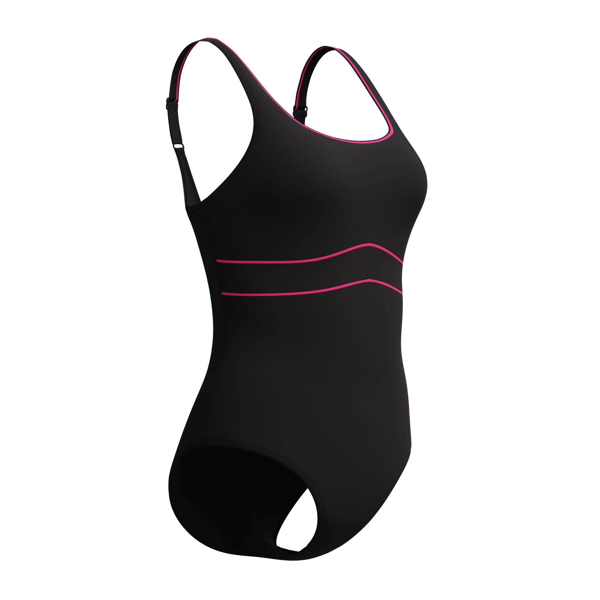 Solid Contour Eclipse Damen Badeanzug | Schwarz