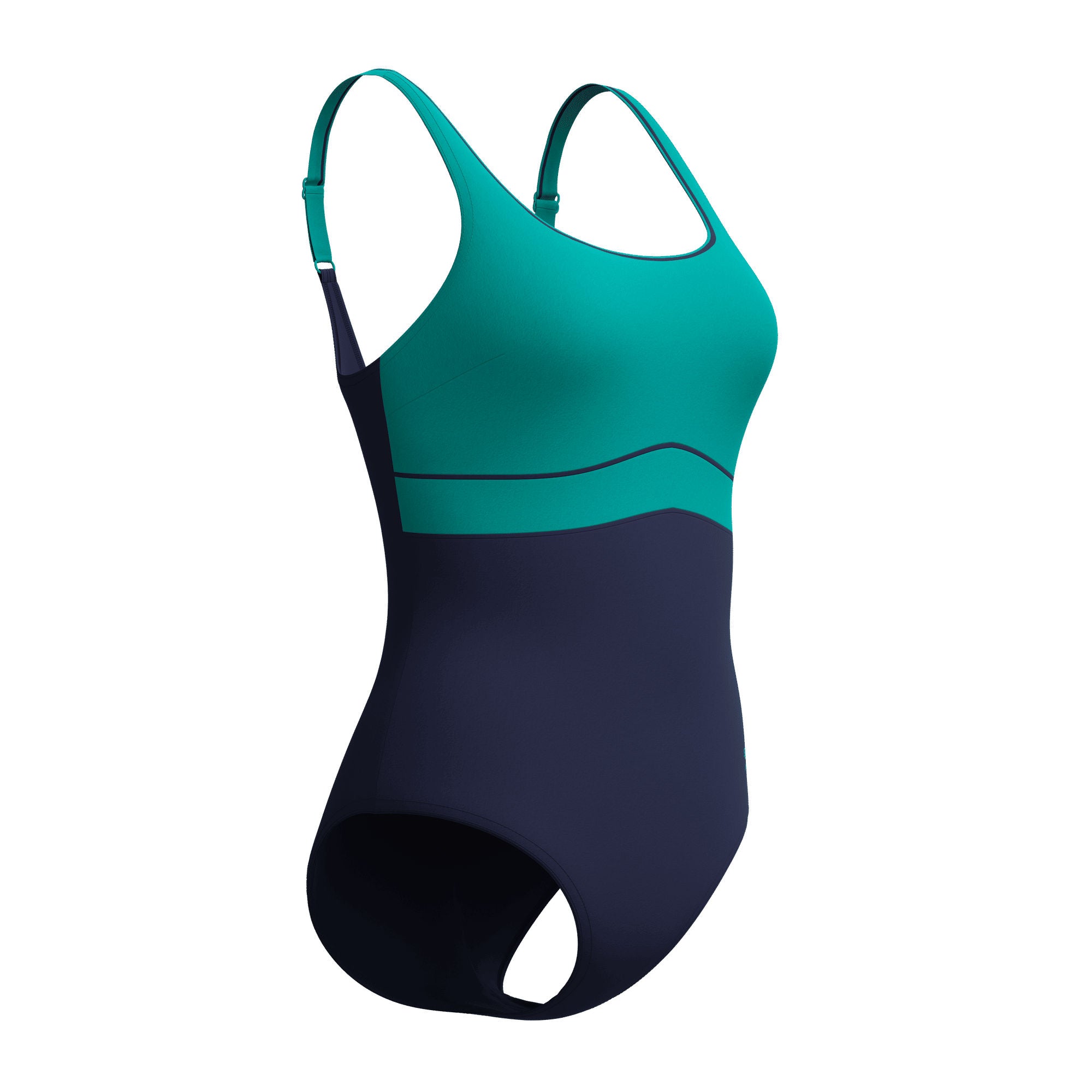 Solid Contour Eclipse Damen Badeanzug | Grün