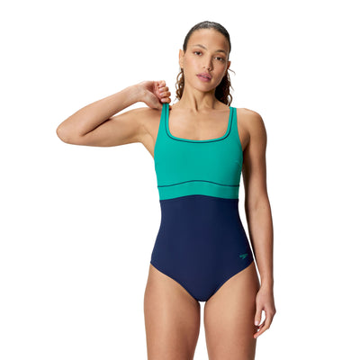 Solid Contour Eclipse Damen Badeanzug | Grün