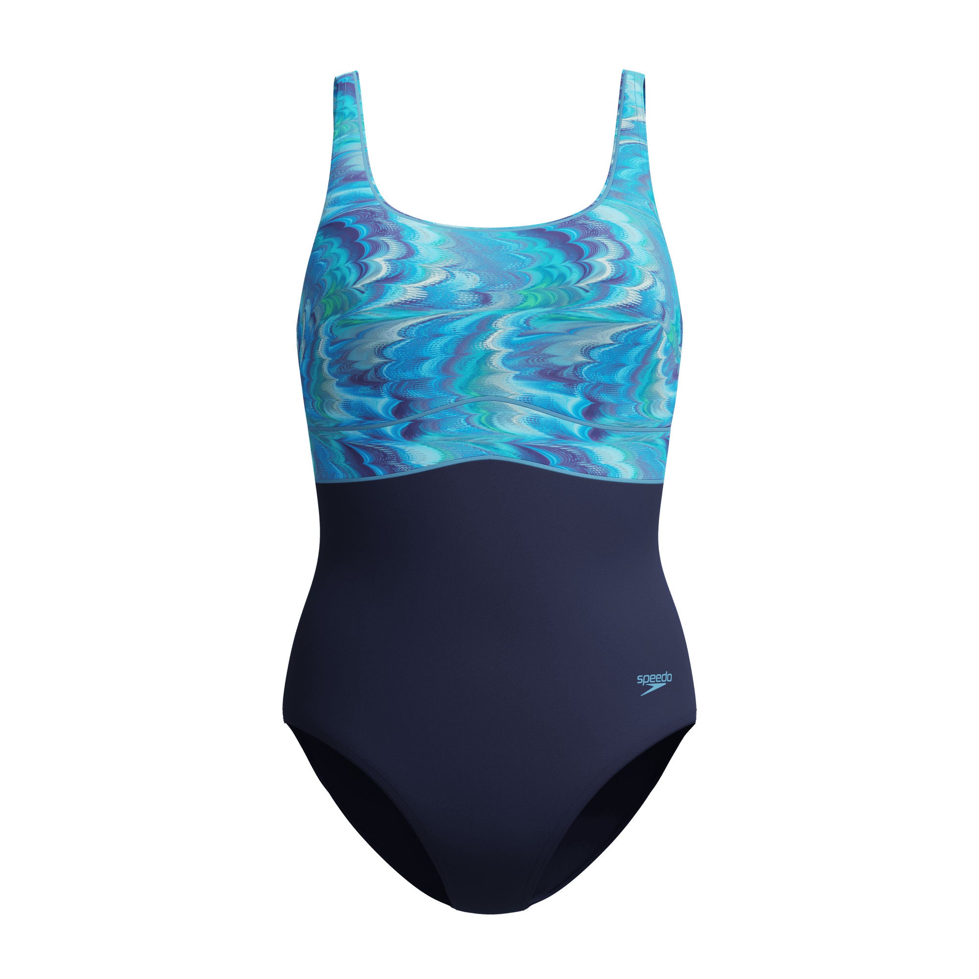 Print Contour Eclipse Damen Badeanzug | Navy