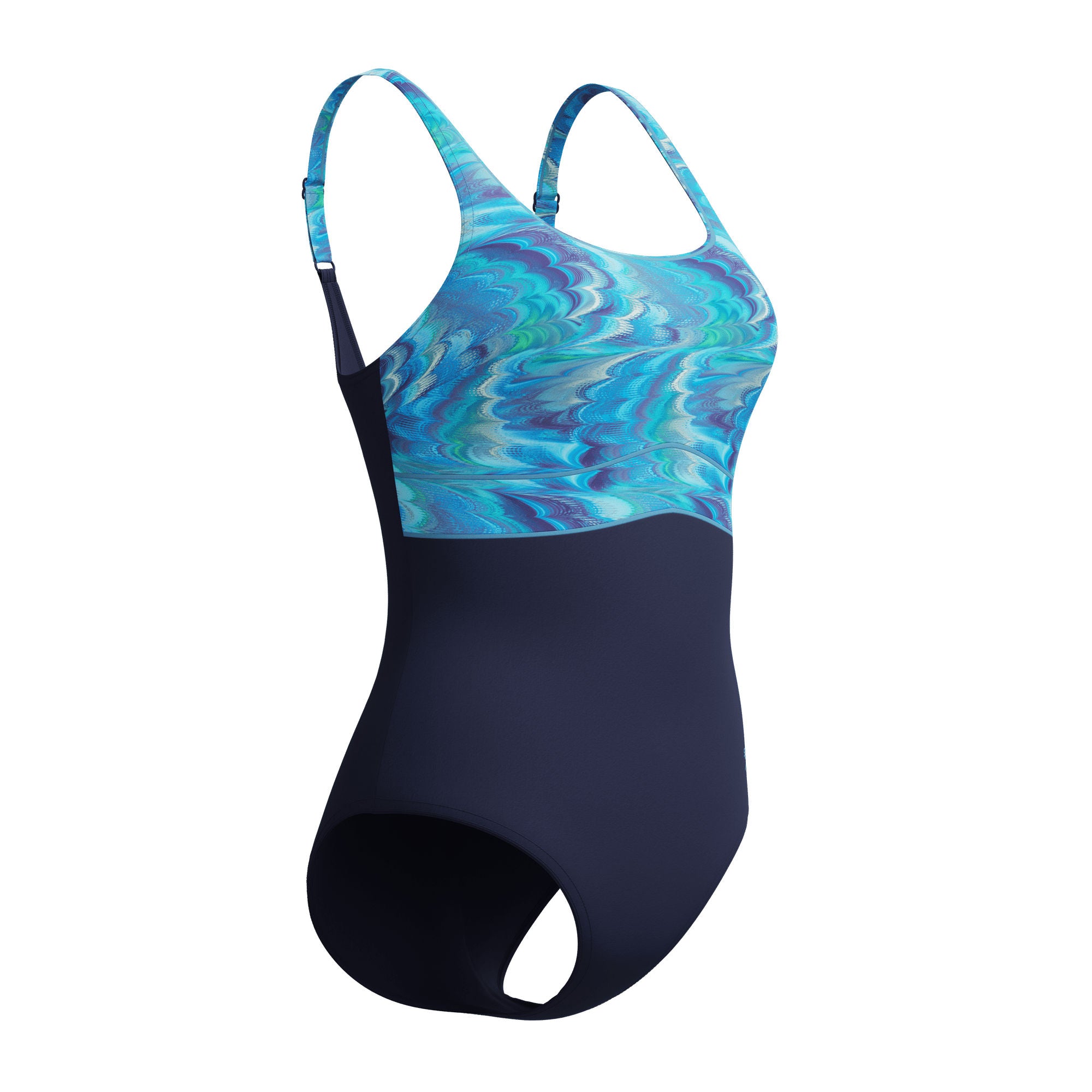 Print Contour Eclipse Damen Badeanzug | Navy