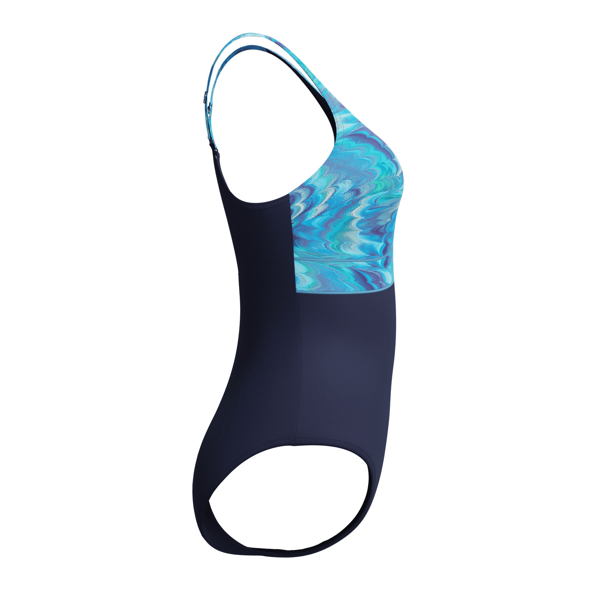 Print Contour Eclipse Damen Badeanzug | Navy