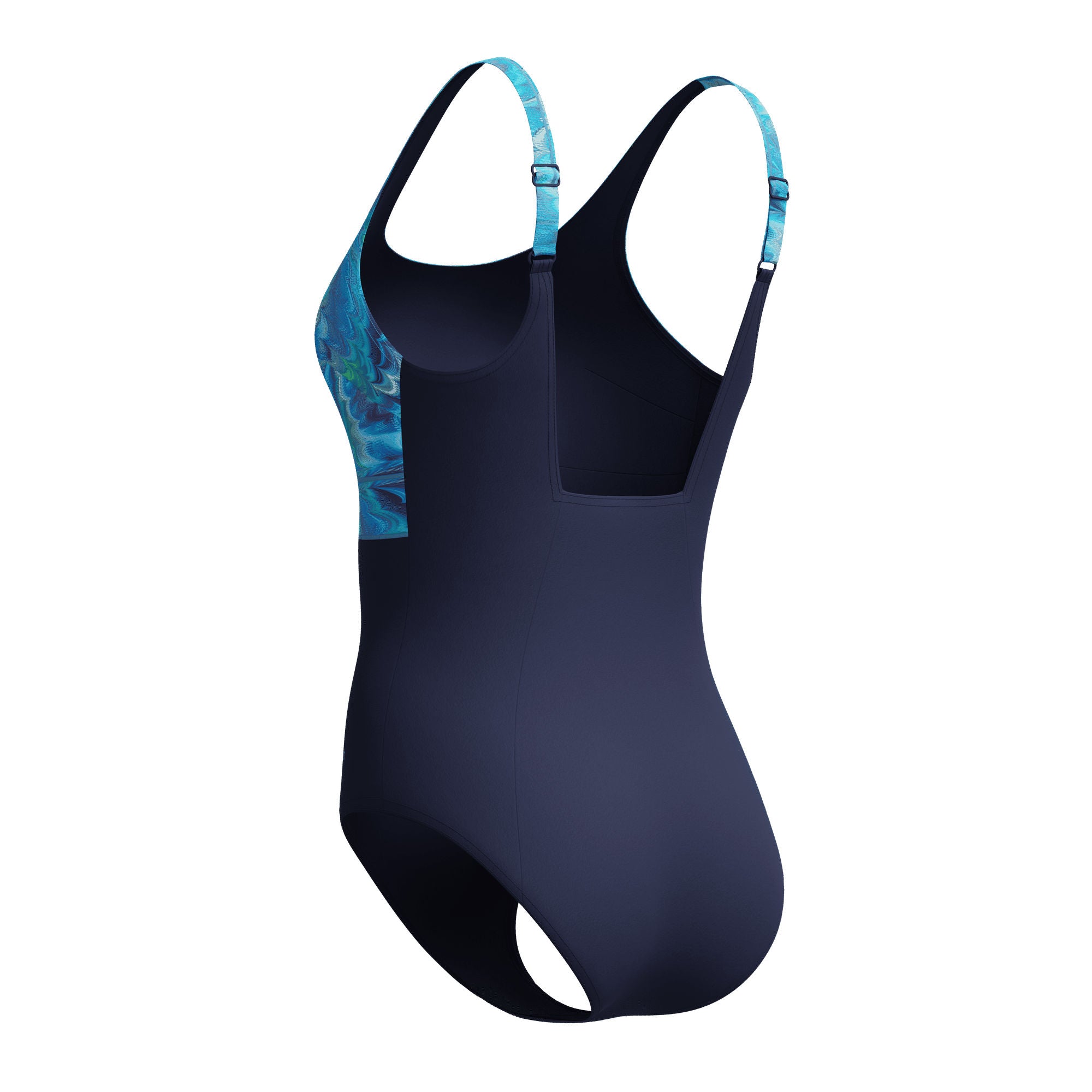 Print Contour Eclipse Damen Badeanzug | Navy