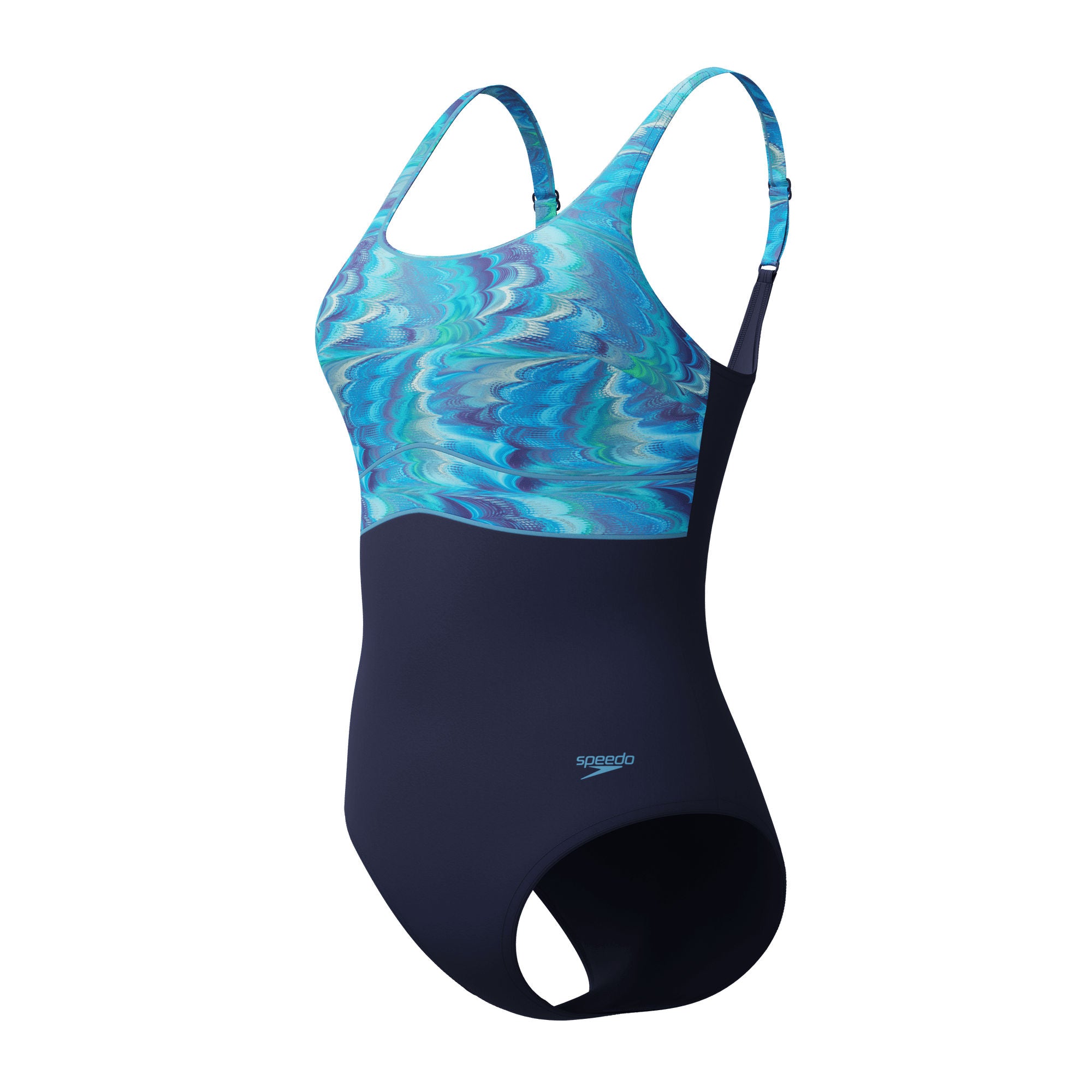 Print Contour Eclipse Damen Badeanzug | Navy