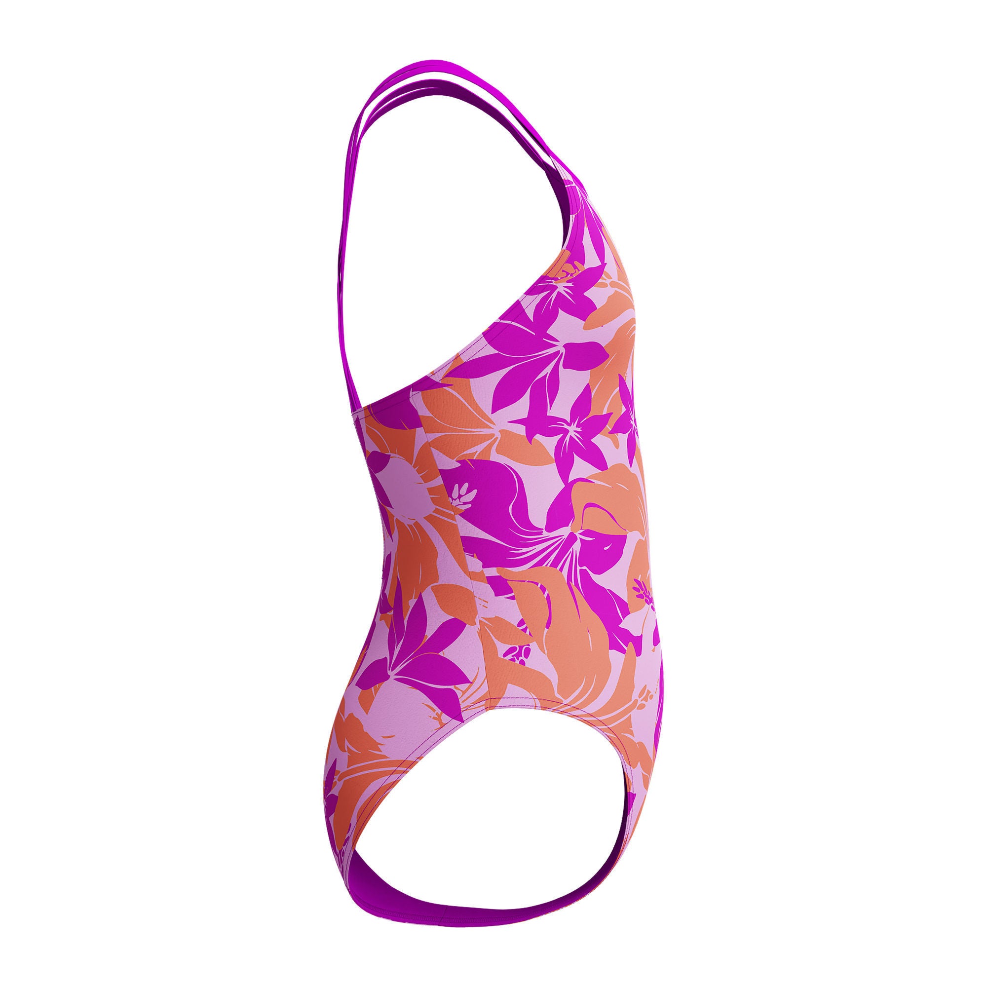Printed Twinstrap Mädchen Badeanzug | Pink