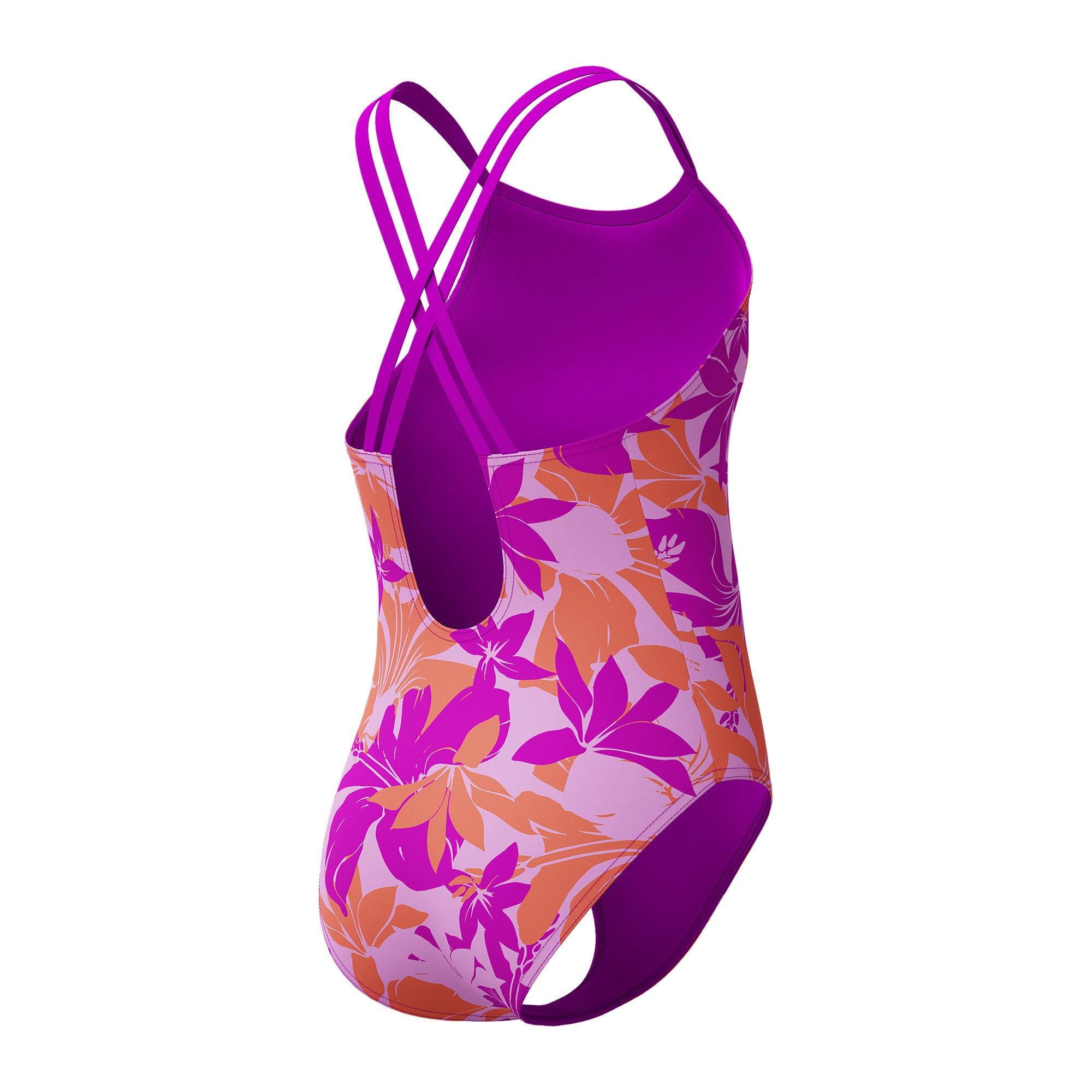 Printed Twinstrap Mädchen Badeanzug | Pink