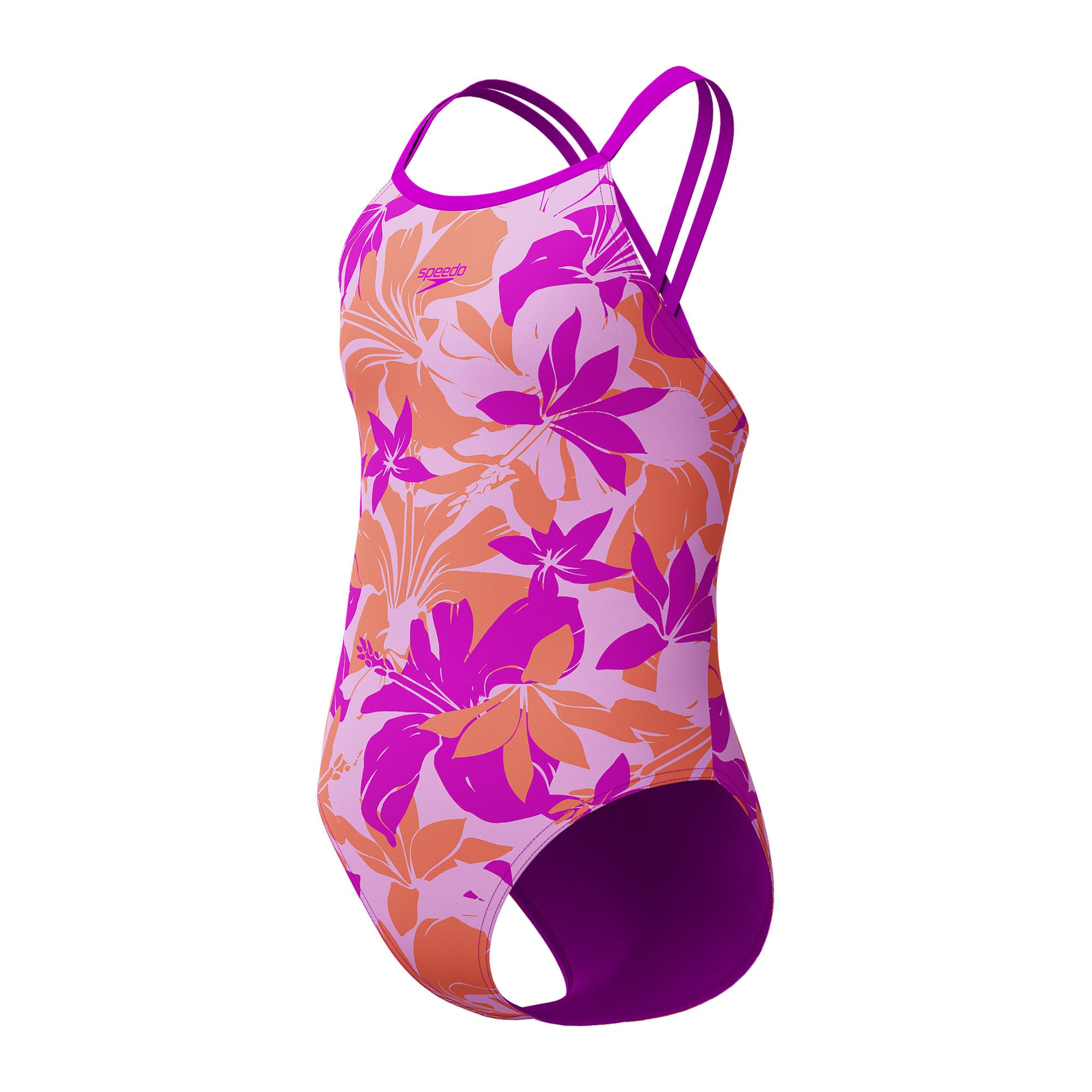 Printed Twinstrap Mädchen Badeanzug | Pink