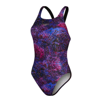 Allover Digital Leaderback Damen Badeanzug | Mehrfarbig