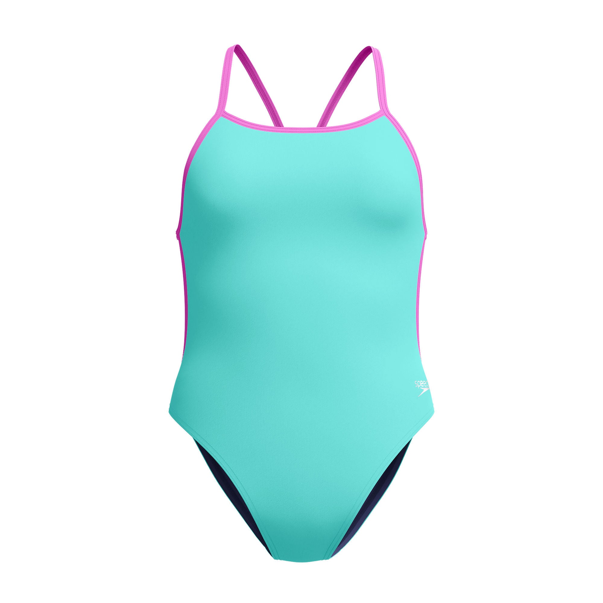 Solid Vback Damen Badeanzug | Blau