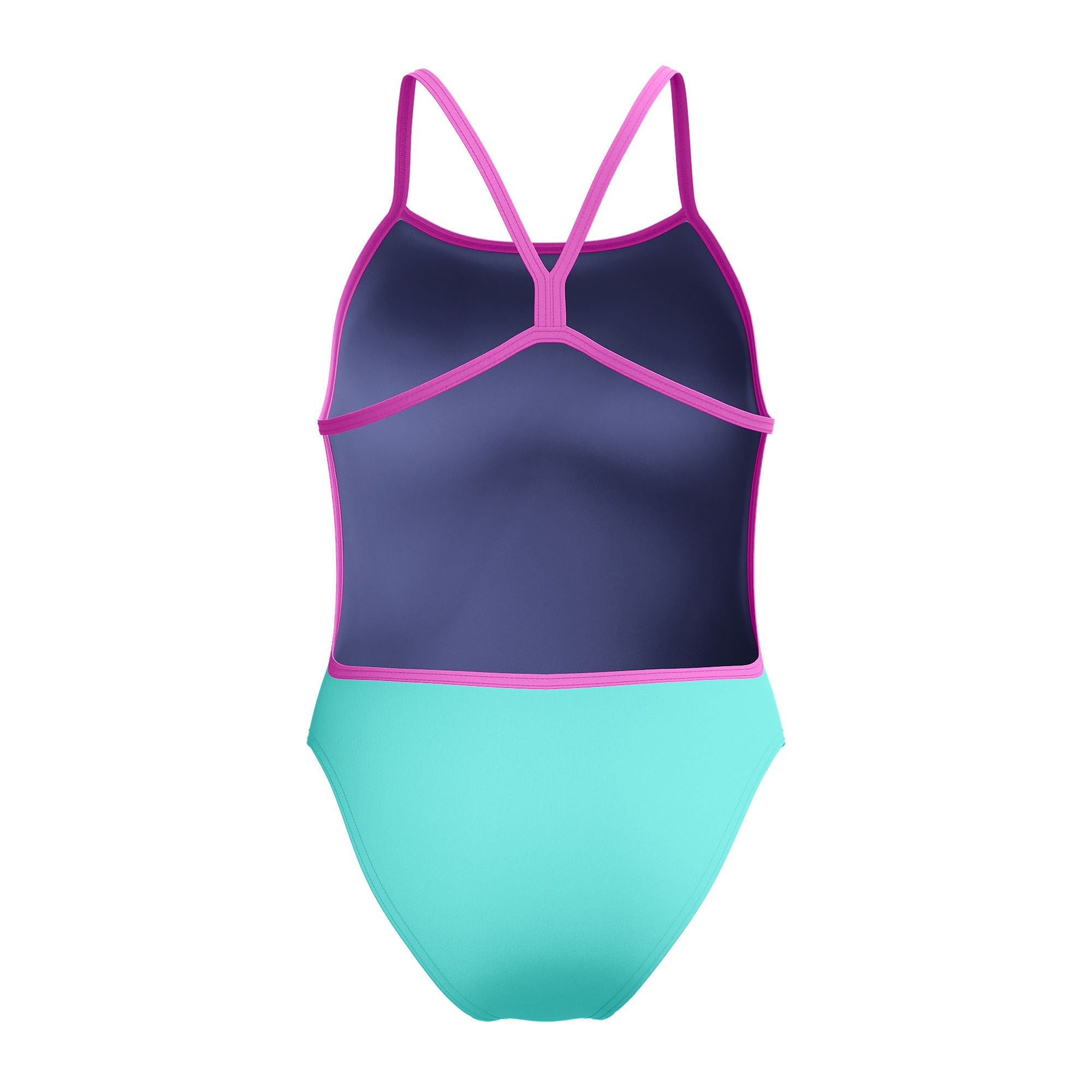 Solid Vback Damen Badeanzug | Blau