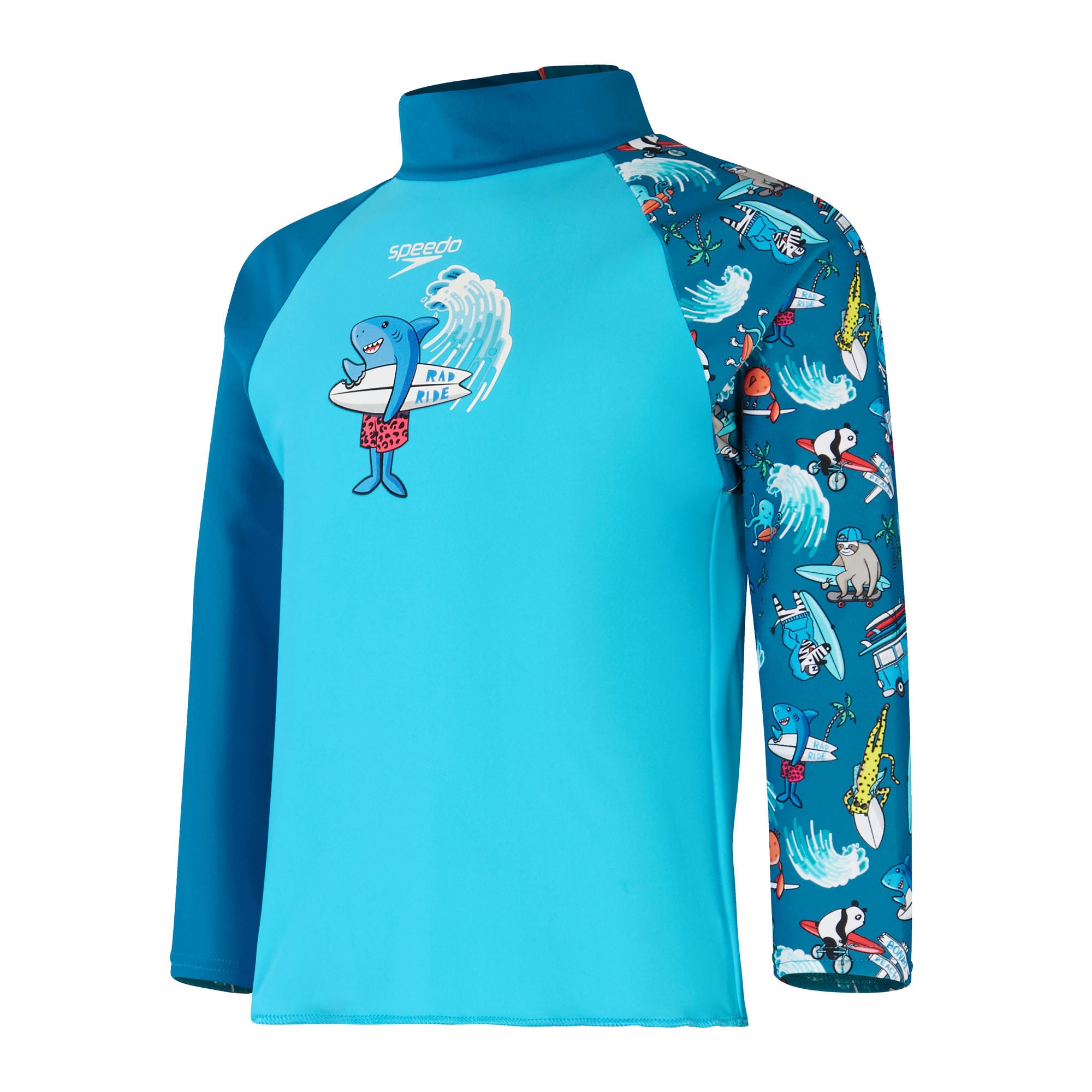 Long Sleeve Printed Rash Top Jungen | Blau
