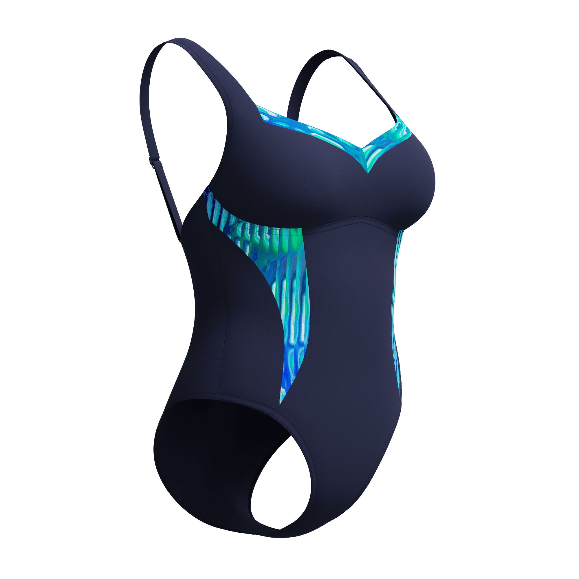 Printed Lunaelustre Damen Badeanzug | Blau