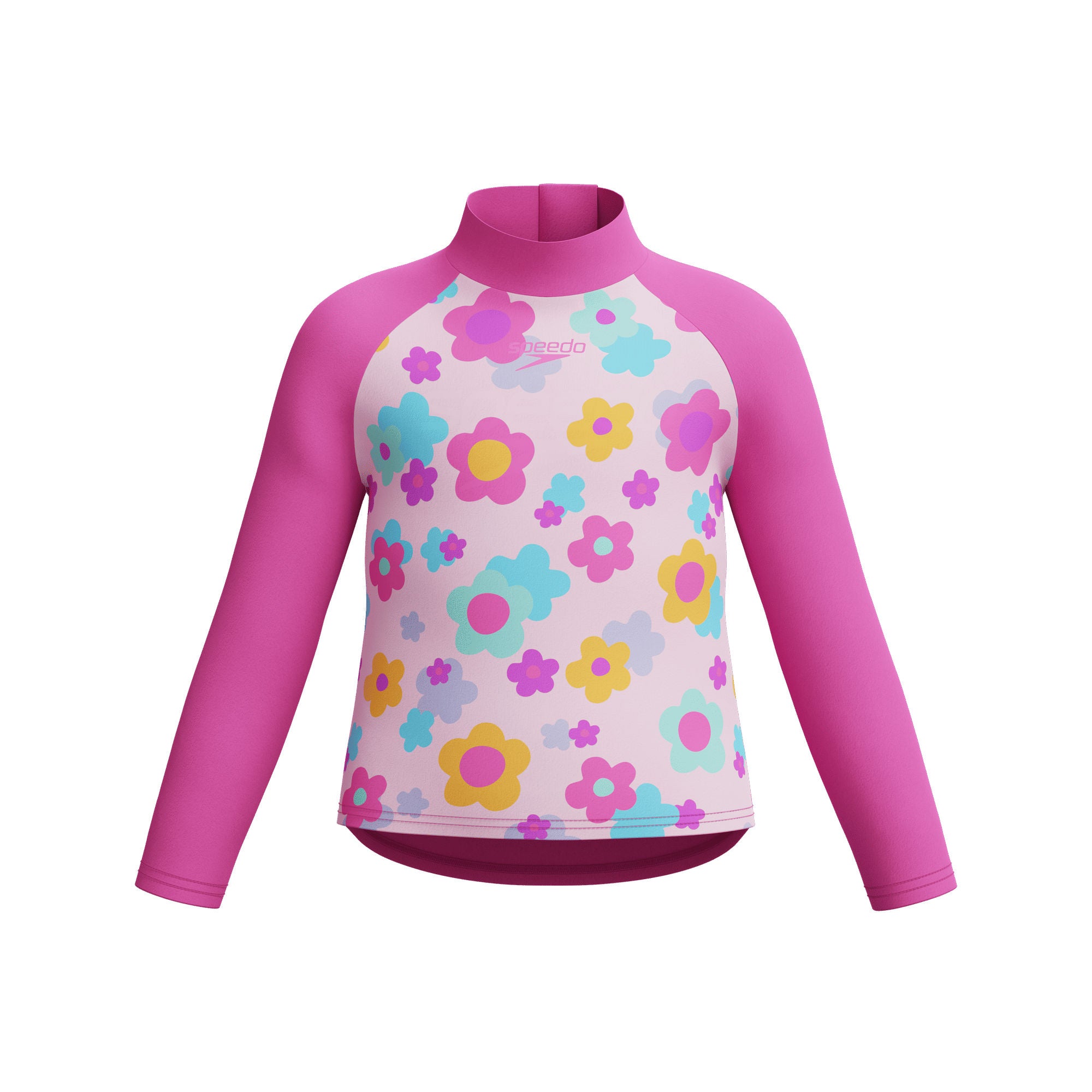 Long Sleeve Print Rash Guard Mädchen | Pink