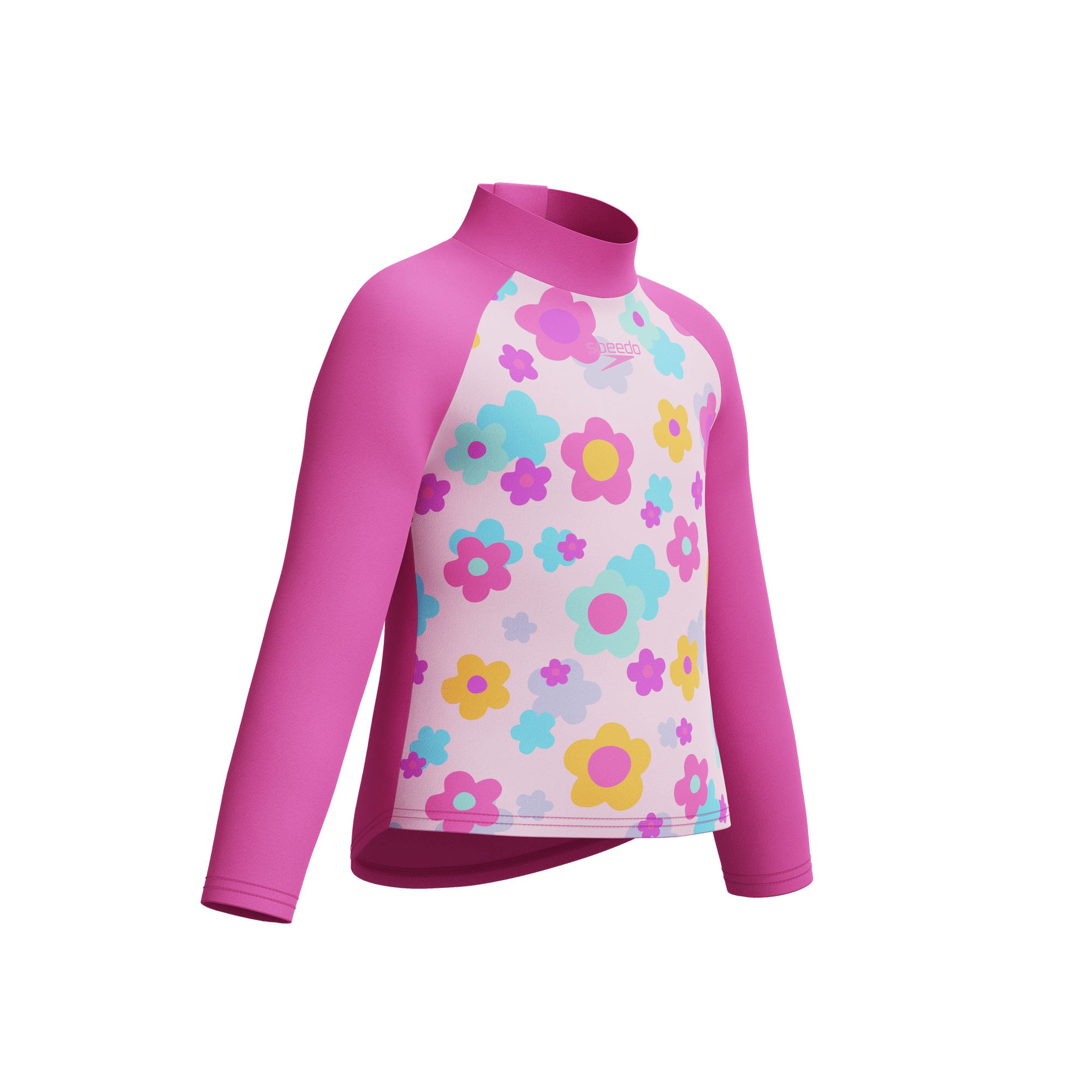 Long Sleeve Print Rash Guard Mädchen | Pink