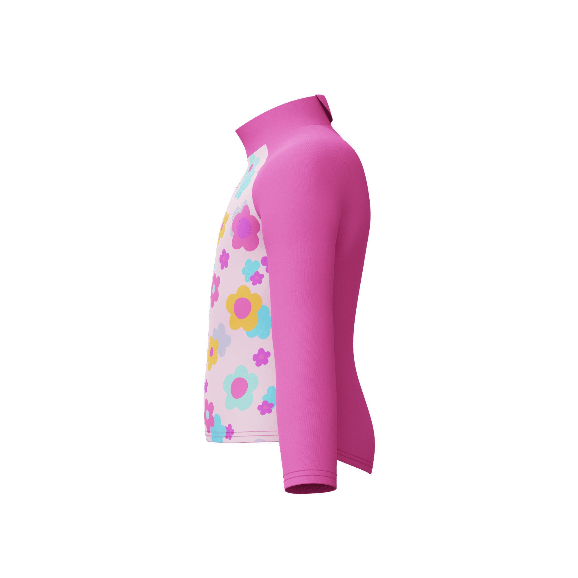 Long Sleeve Print Rash Guard Mädchen | Pink