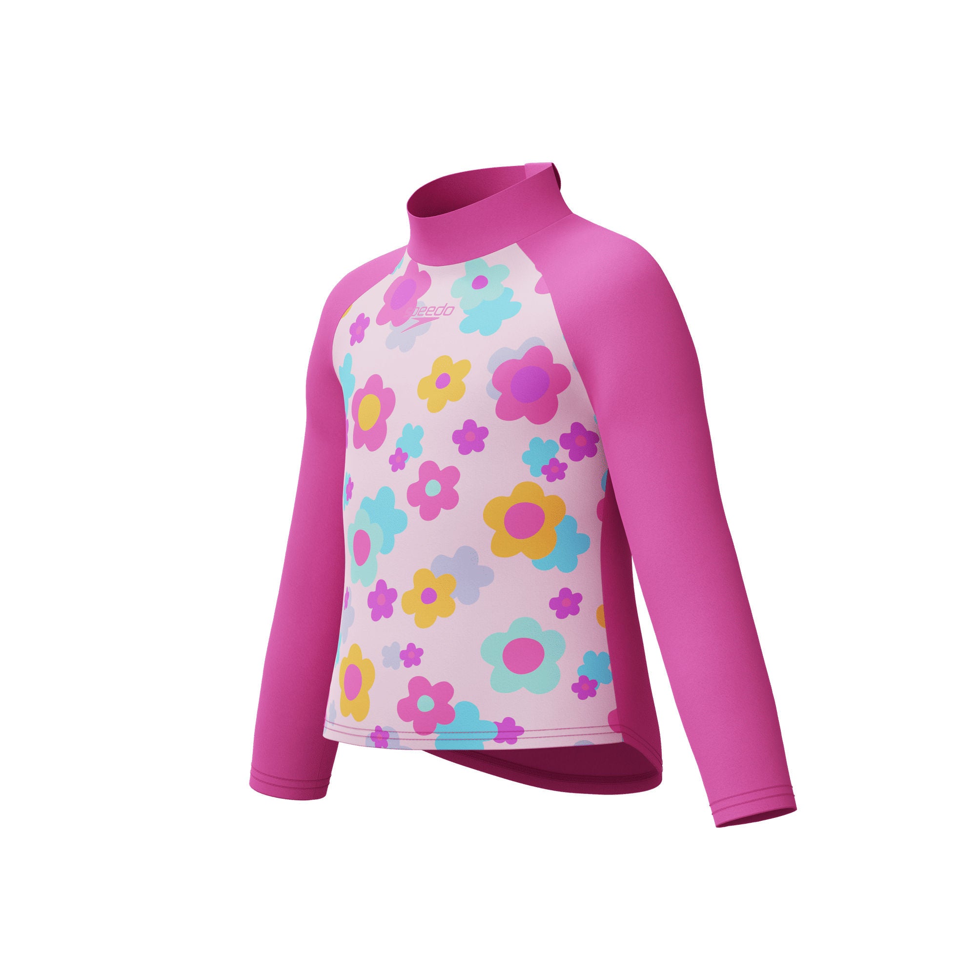 Long Sleeve Print Rash Guard Mädchen | Pink