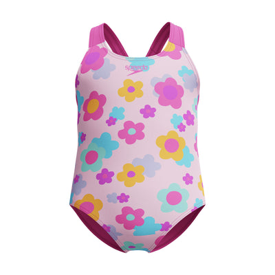 Print Racerback Mädchen Badeanzug | Pink