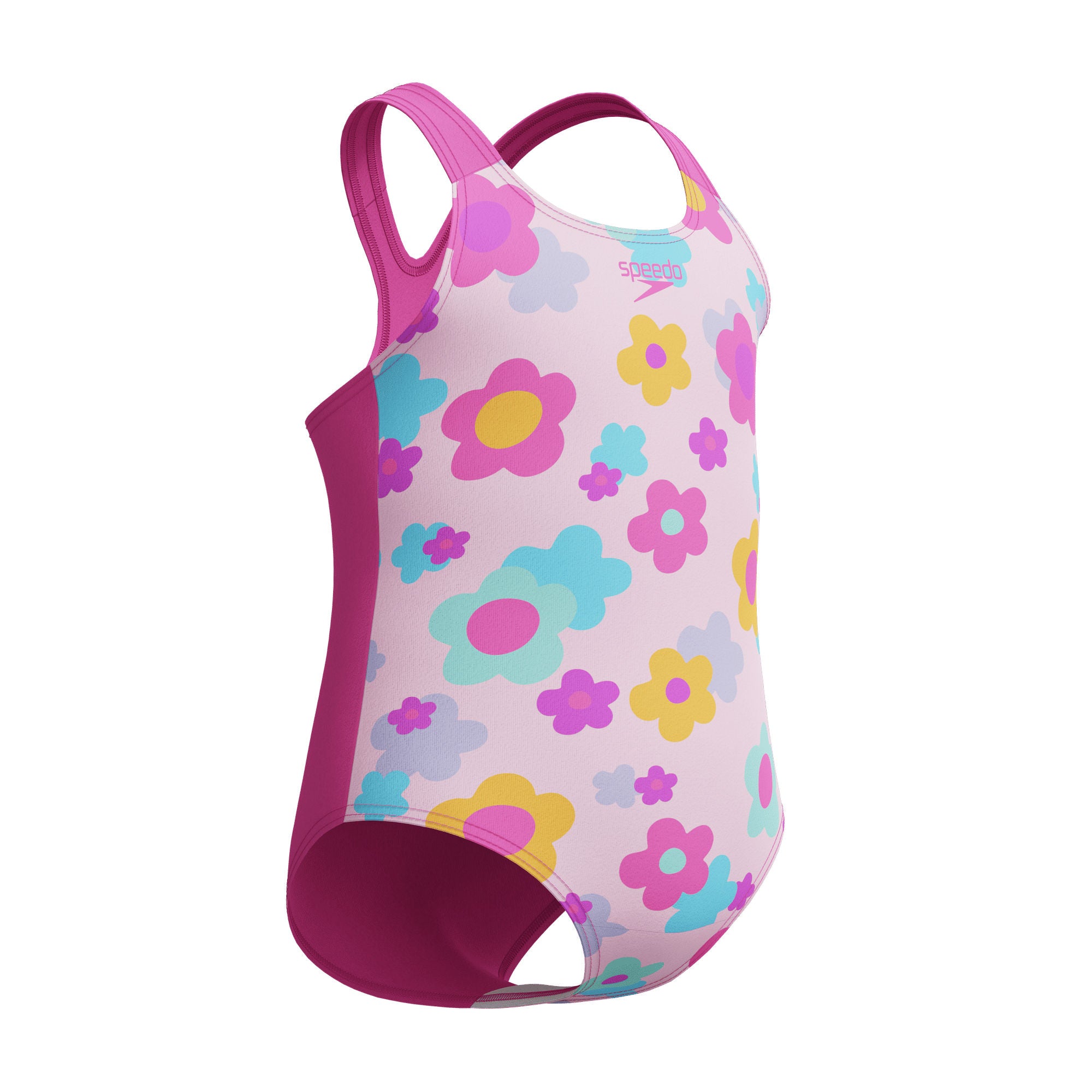 Print Racerback Mädchen Badeanzug | Pink
