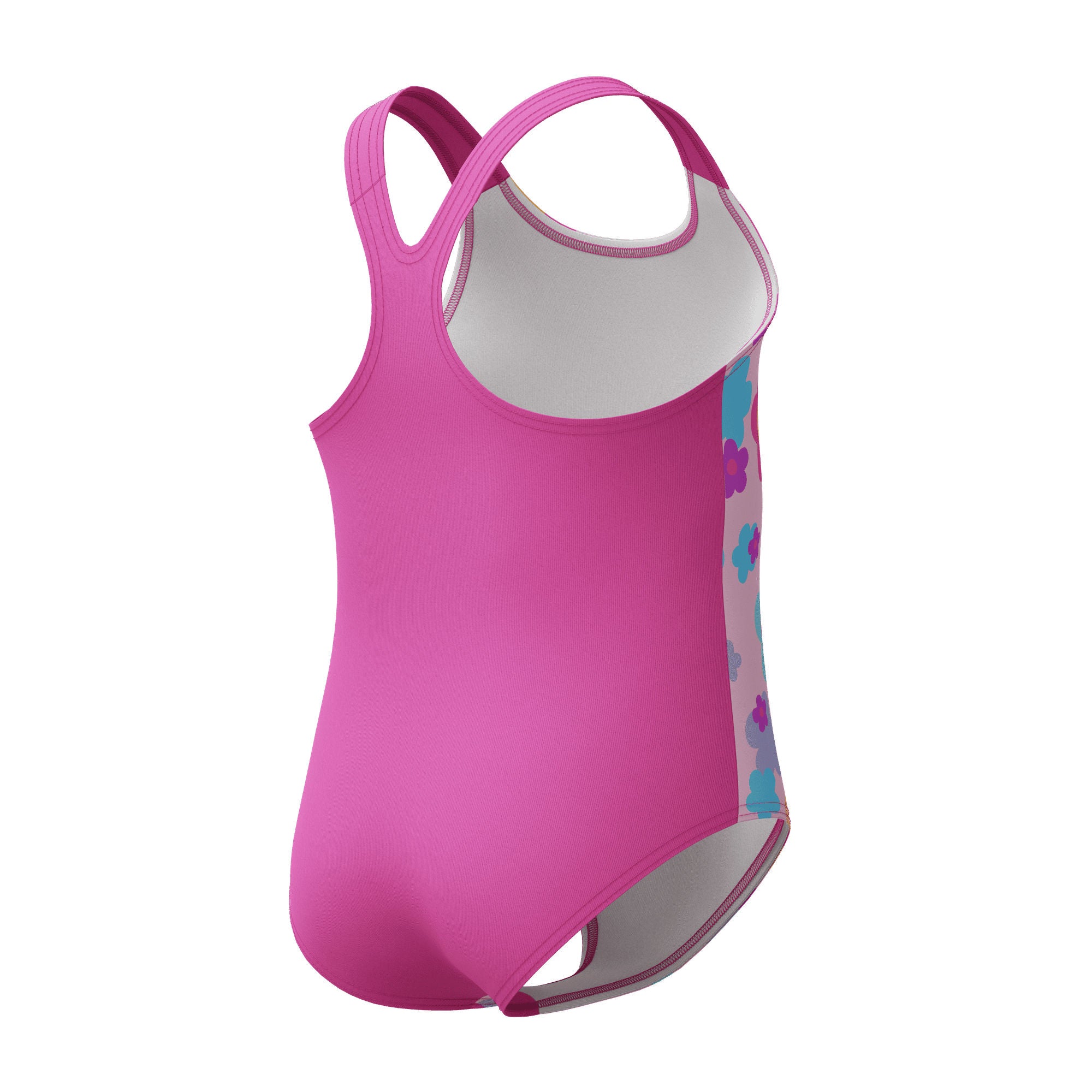 Print Racerback Mädchen Badeanzug | Pink