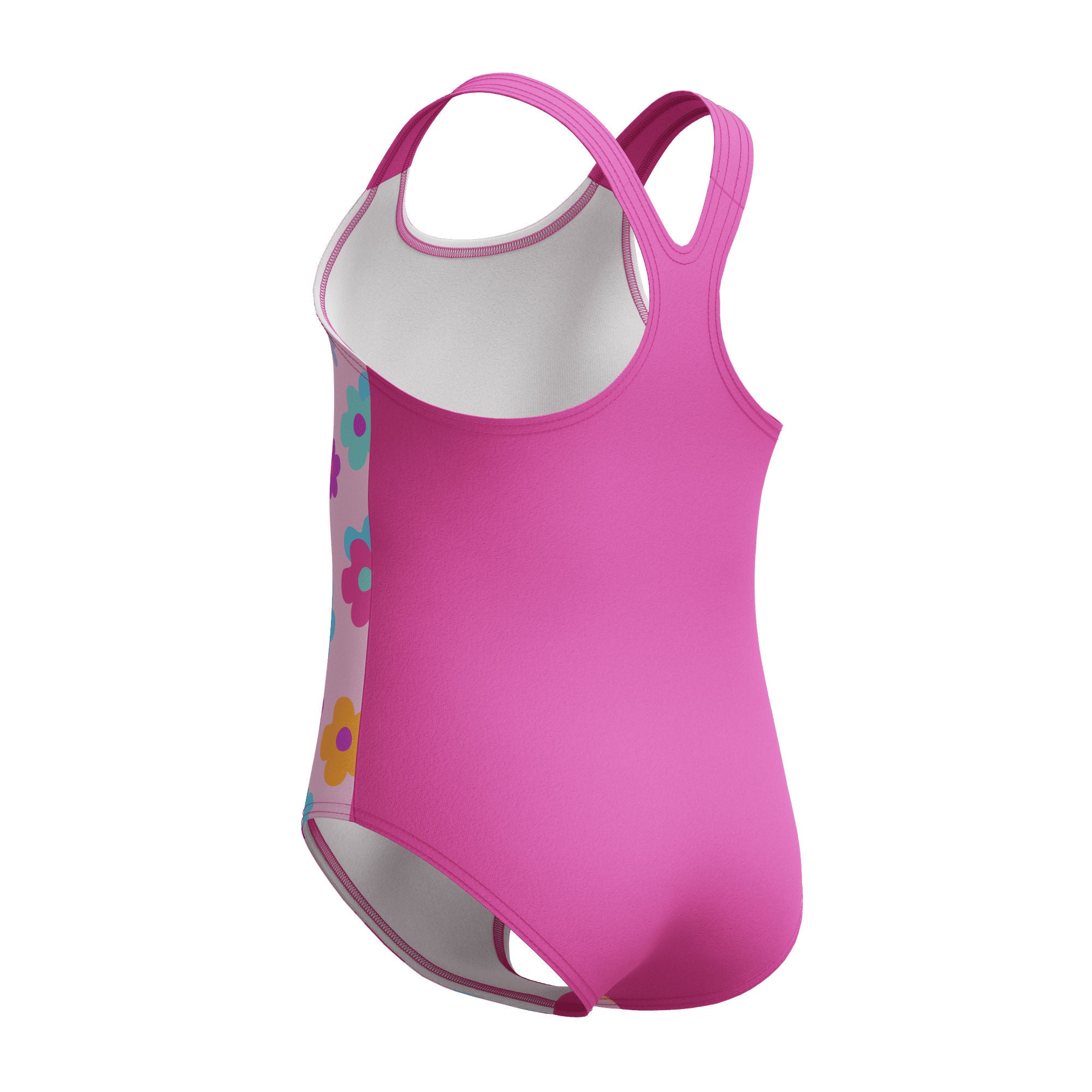 Print Racerback Mädchen Badeanzug | Pink
