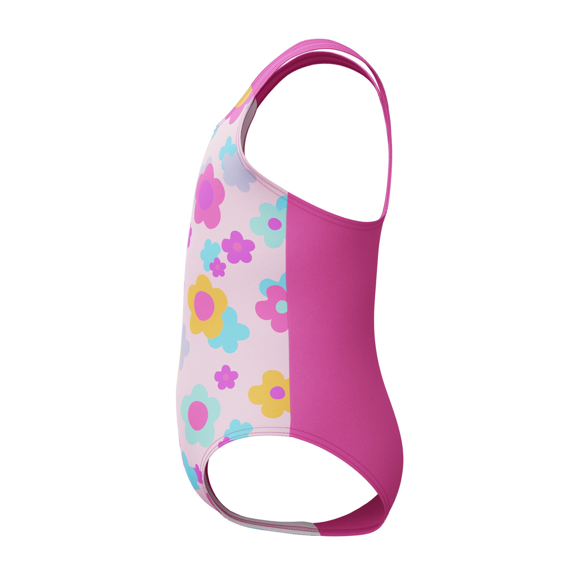 Print Racerback Mädchen Badeanzug | Pink