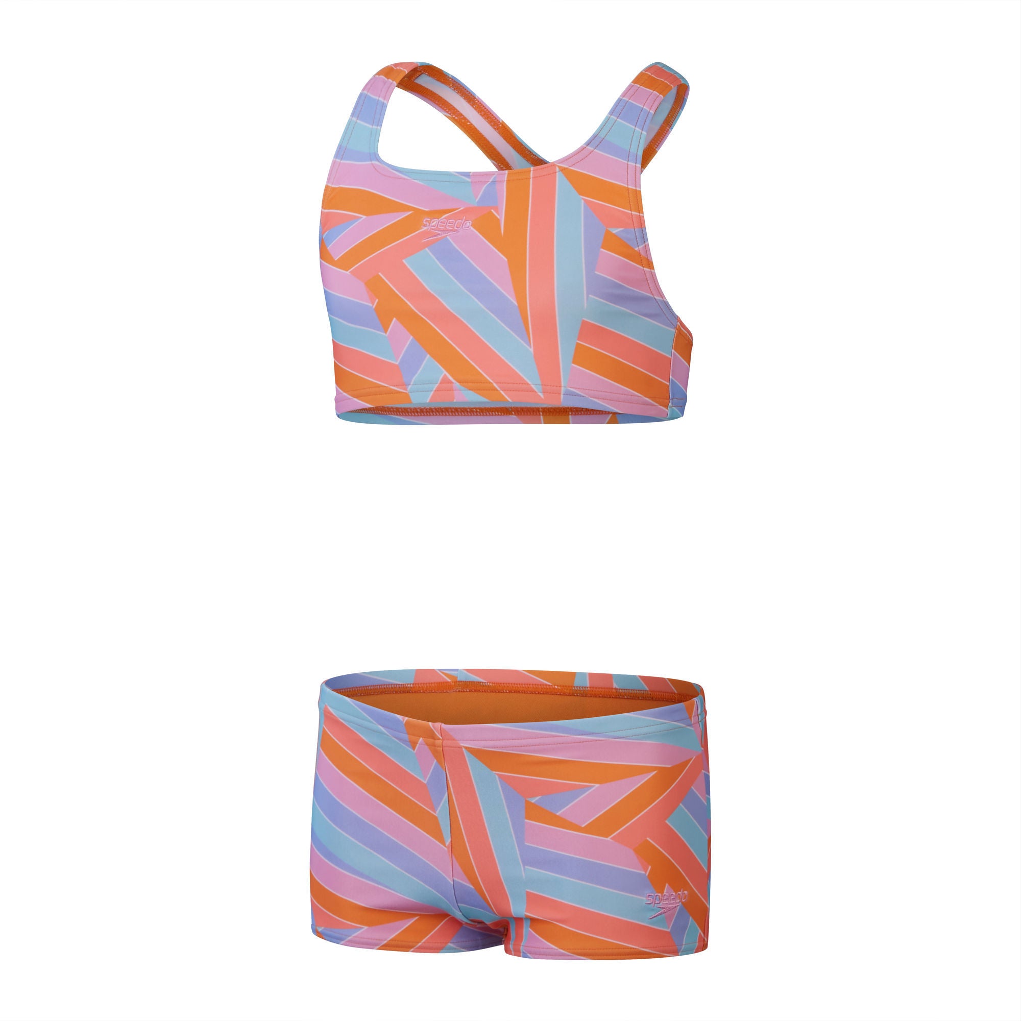 Allover Boyleg Short Mädchen Badeanzug | Blau