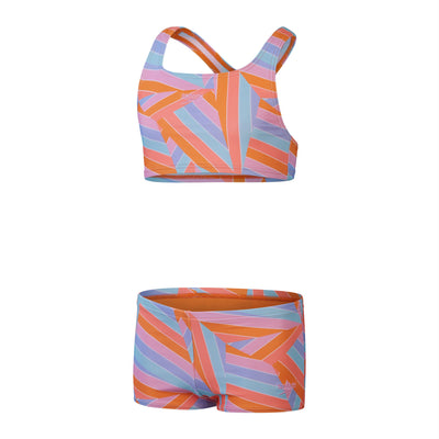 Allover Boyleg Short Mädchen Badeanzug | Blau