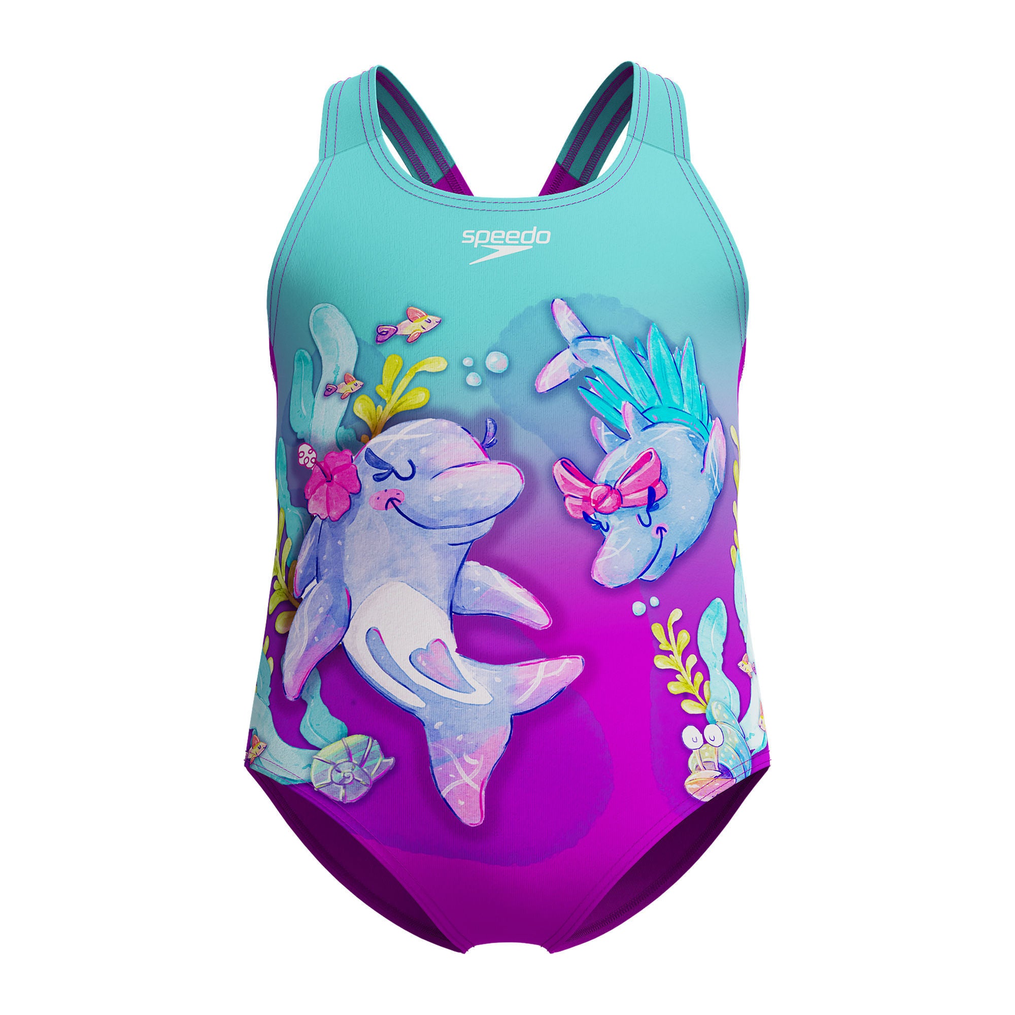 Digital Printed Mädchen Badeanzug | Lila