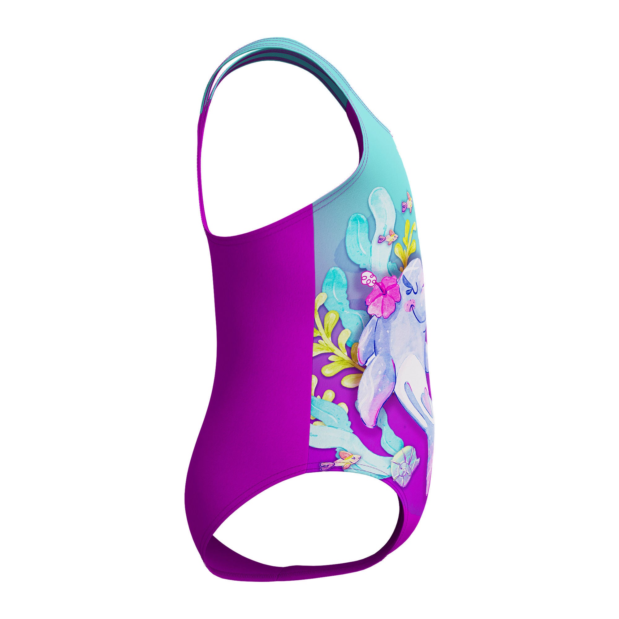 Digital Printed Mädchen Badeanzug | Lila