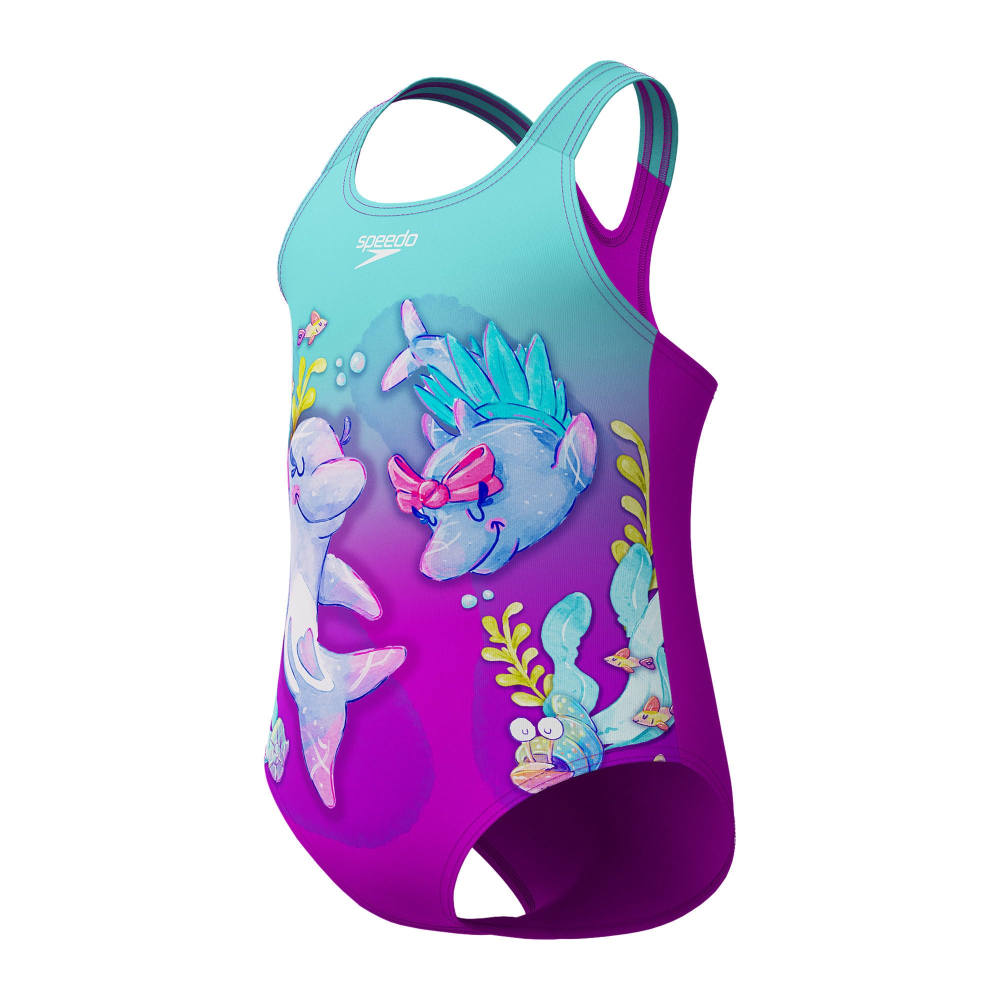 Digital Printed Mädchen Badeanzug | Lila
