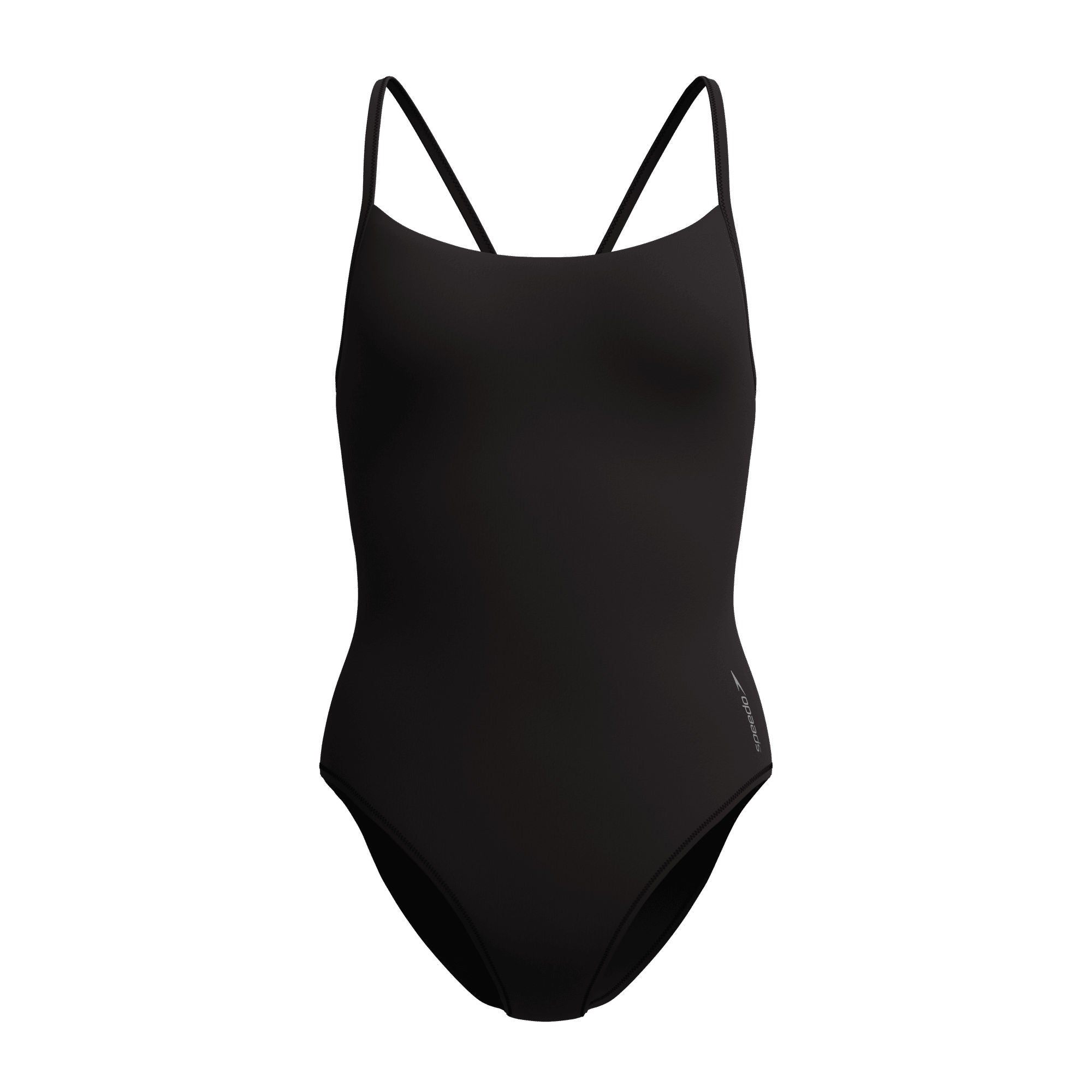 Solid Racerback Damen Badeanzug | Schwarz