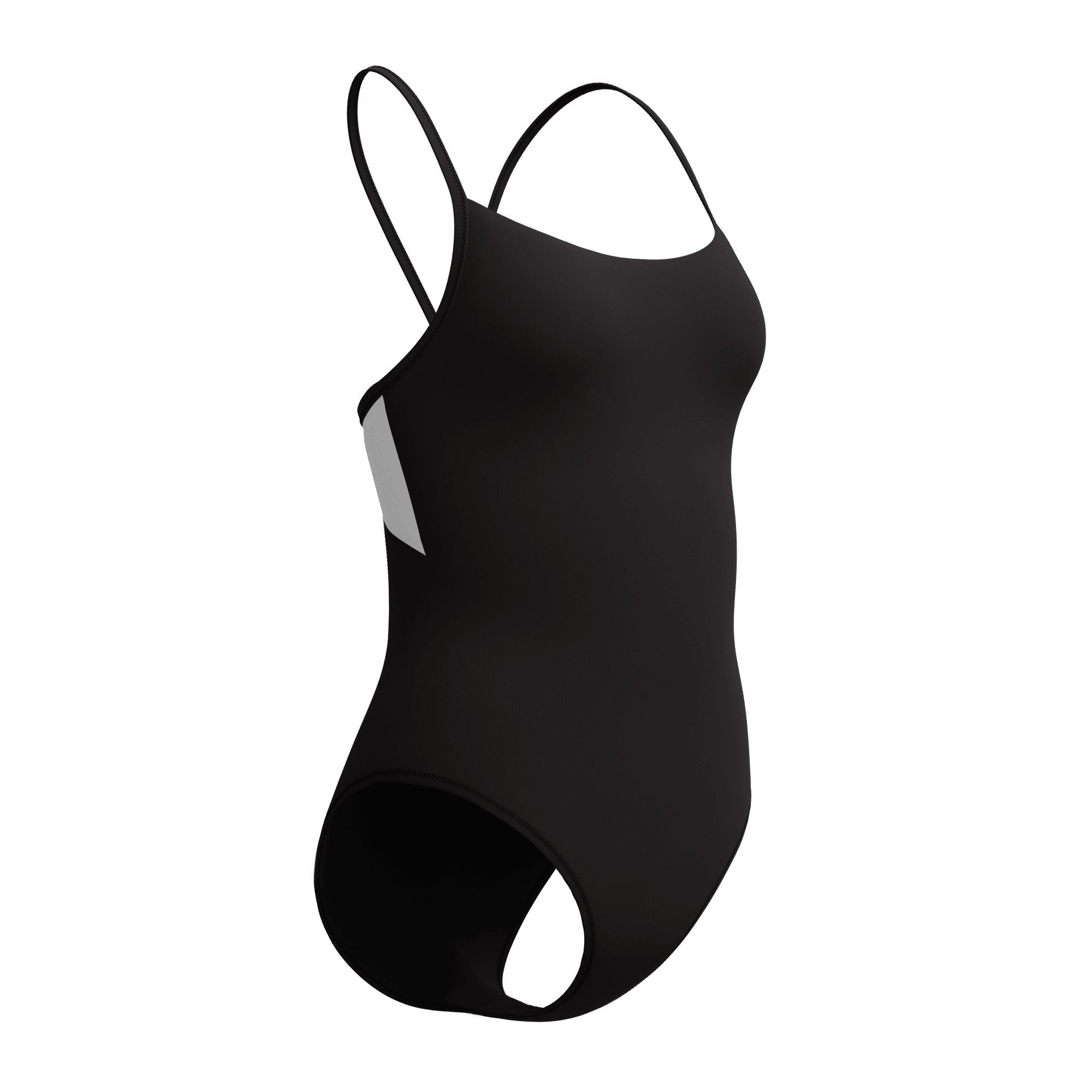 Solid Racerback Damen Badeanzug | Schwarz