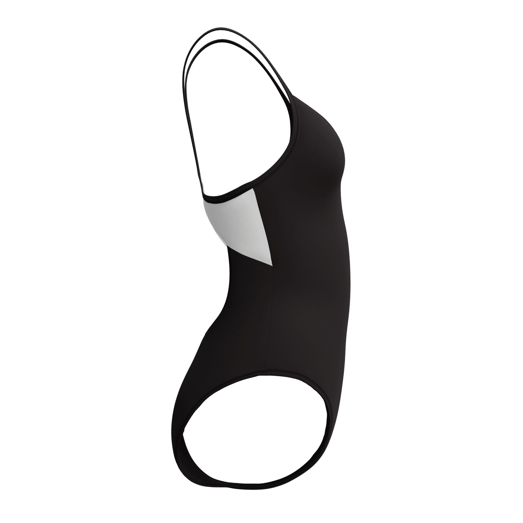 Solid Racerback Damen Badeanzug | Schwarz