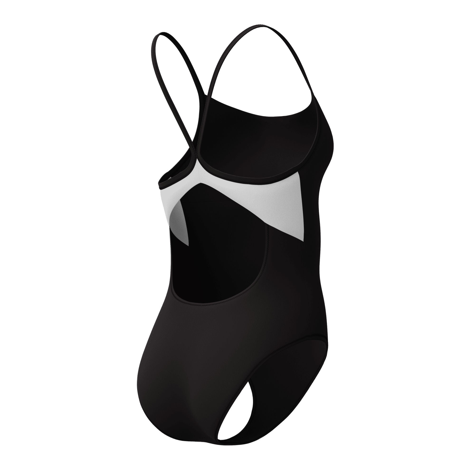 Solid Racerback Damen Badeanzug | Schwarz