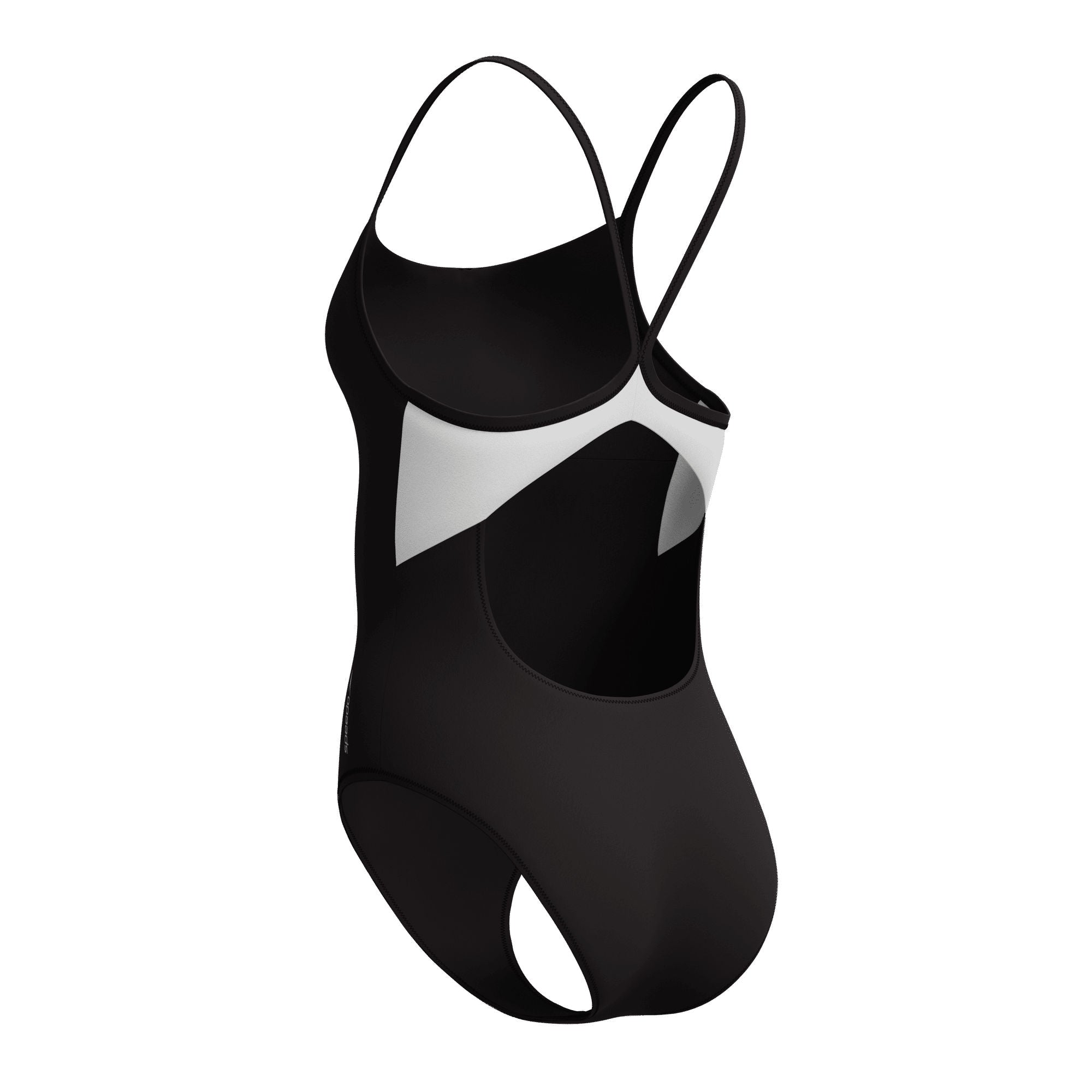 Solid Racerback Damen Badeanzug | Schwarz