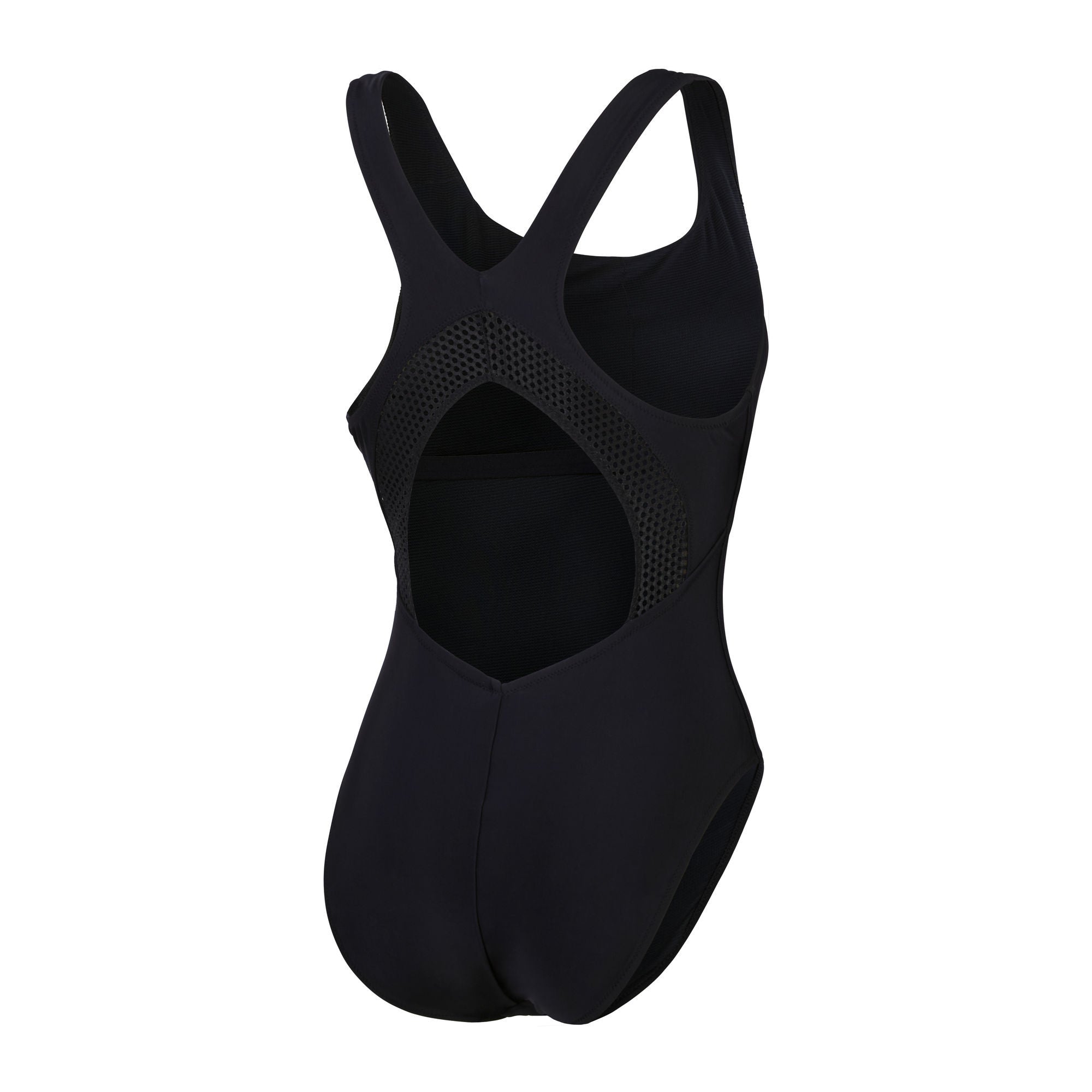 Solid Scoop with Mesh Damen Badeanzug | Anthrazit