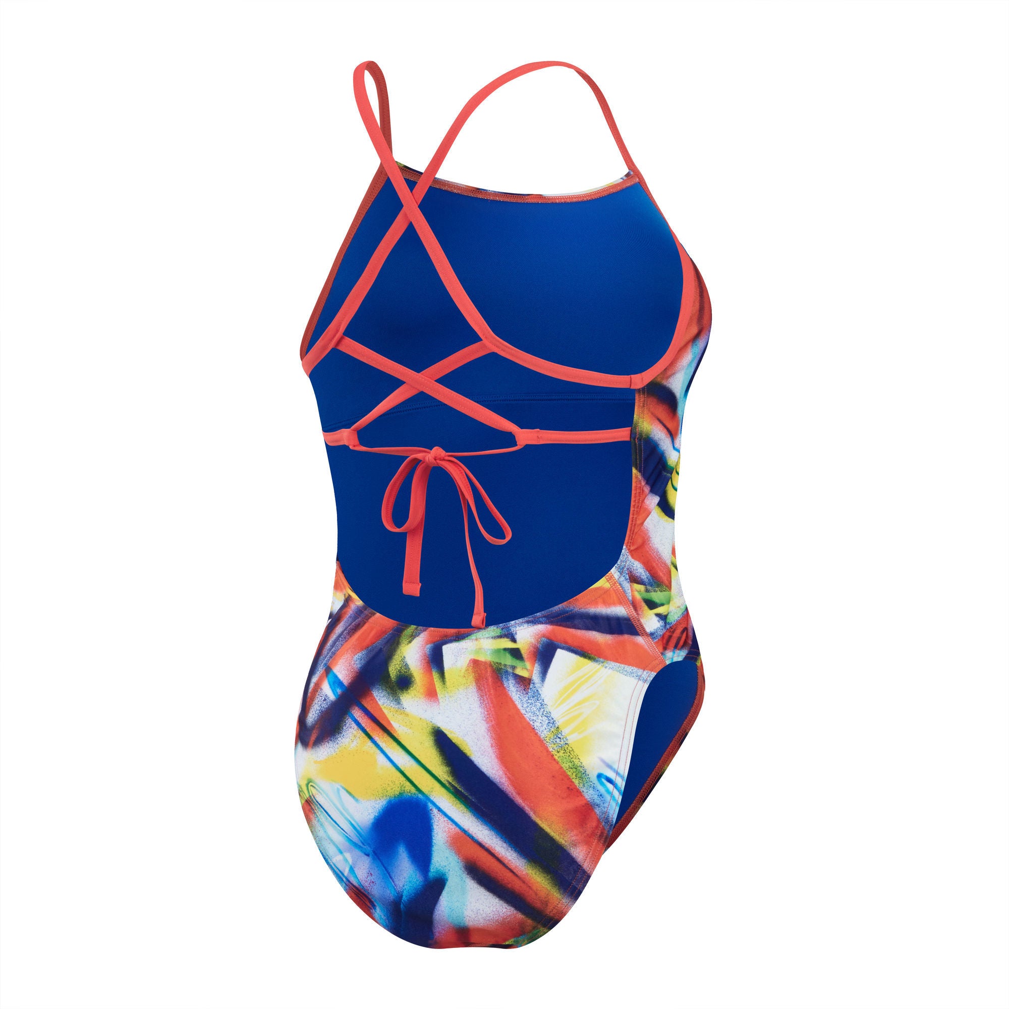 Allover Digital Lattice Damen Badeanzug | Blau