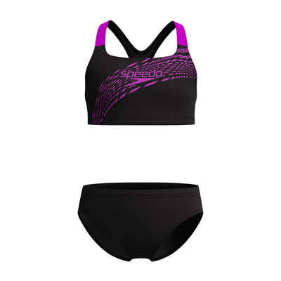 Medley Logo 2PC Mädchen Badeanzug | Schwarz