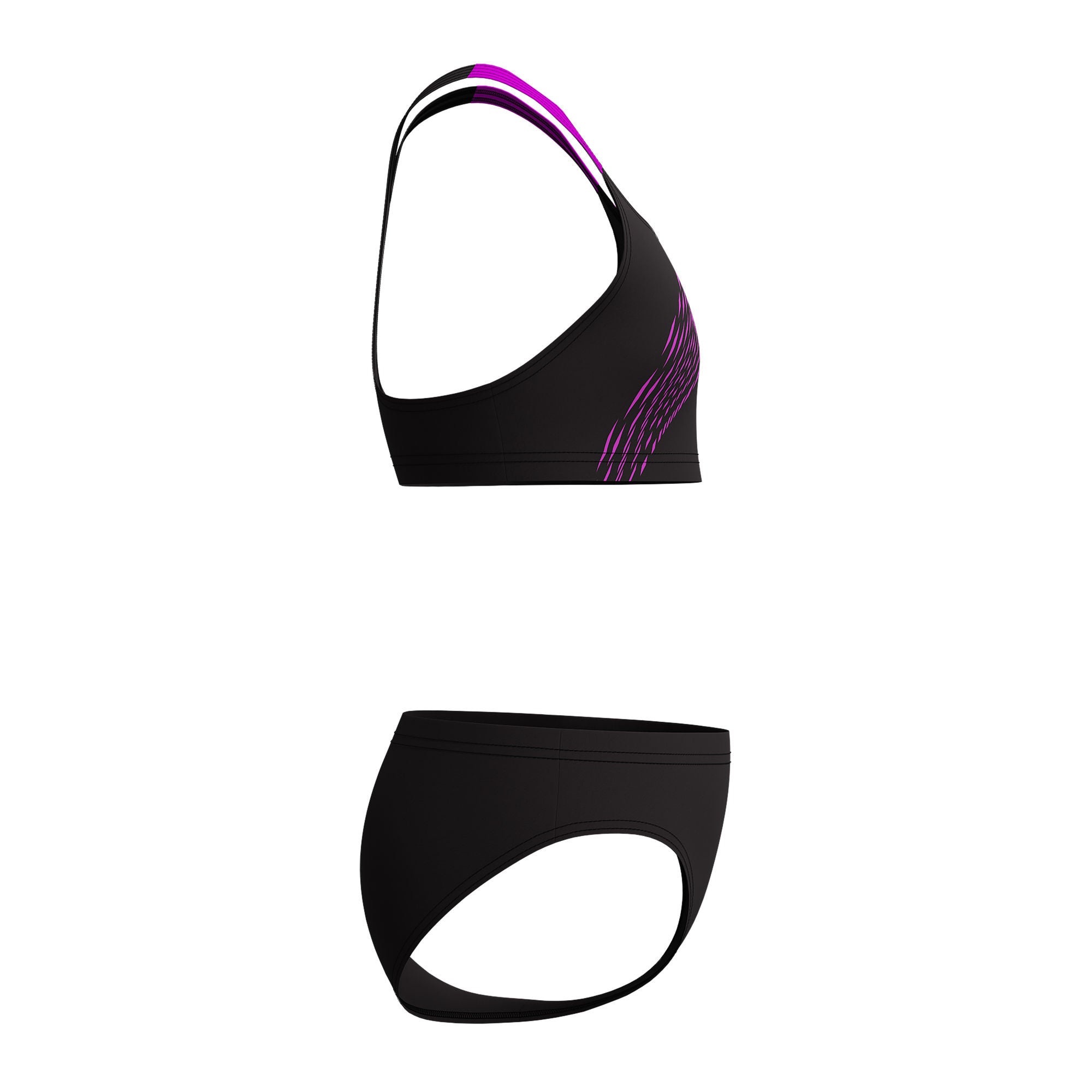 Medley Logo 2PC Mädchen Badeanzug | Schwarz