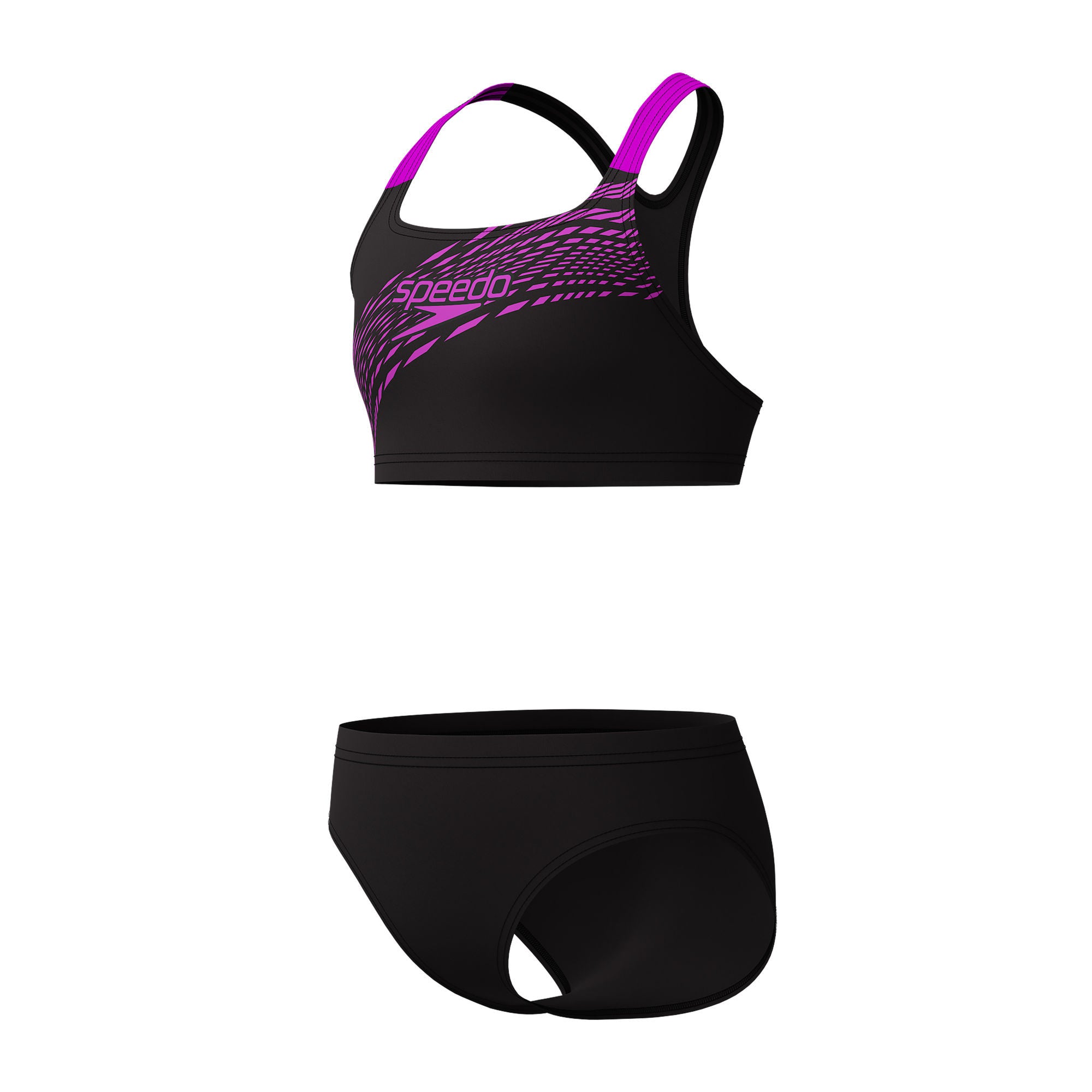 Medley Logo 2PC Mädchen Badeanzug | Schwarz