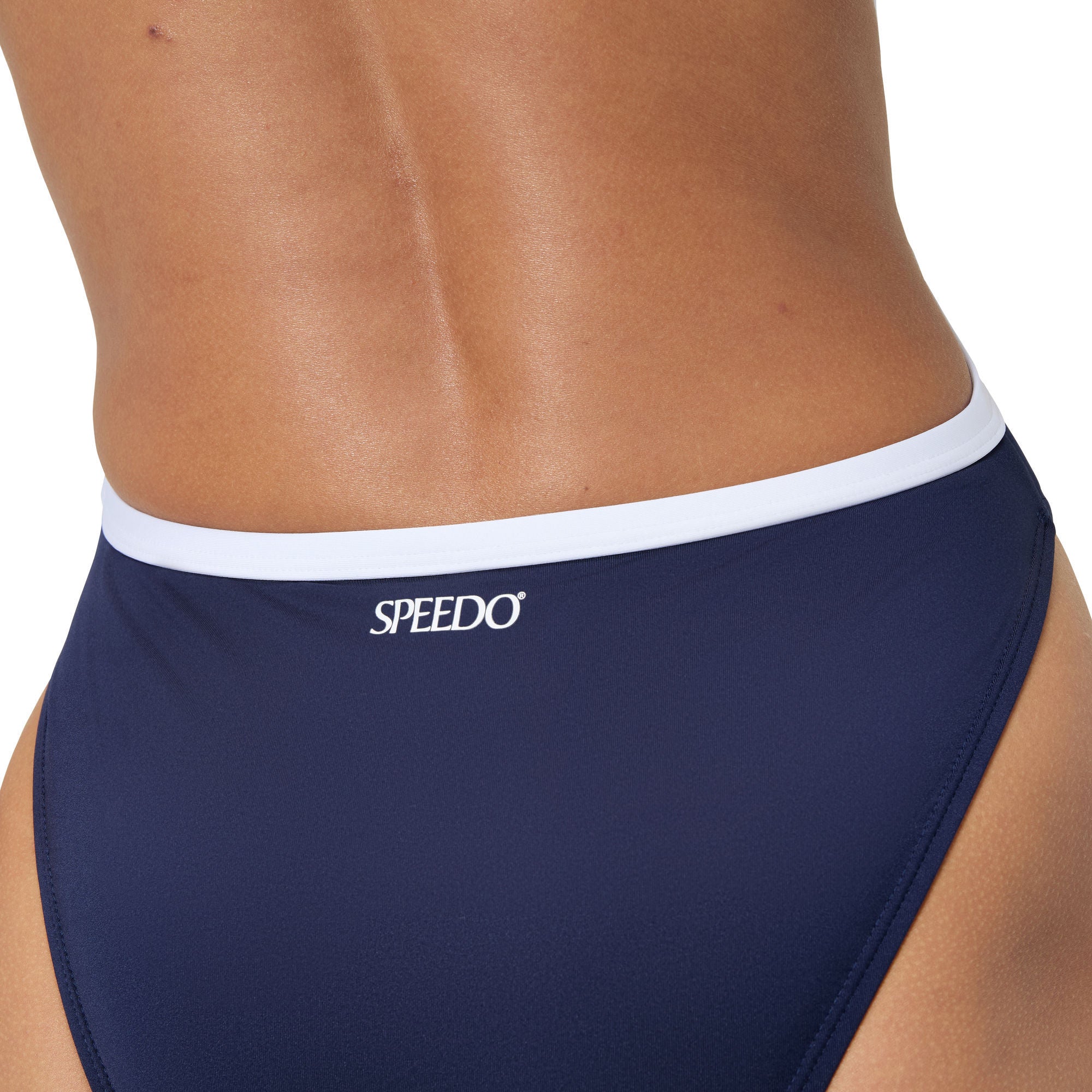 Solid Bound Cut Out Damen Badeanzug | Navy