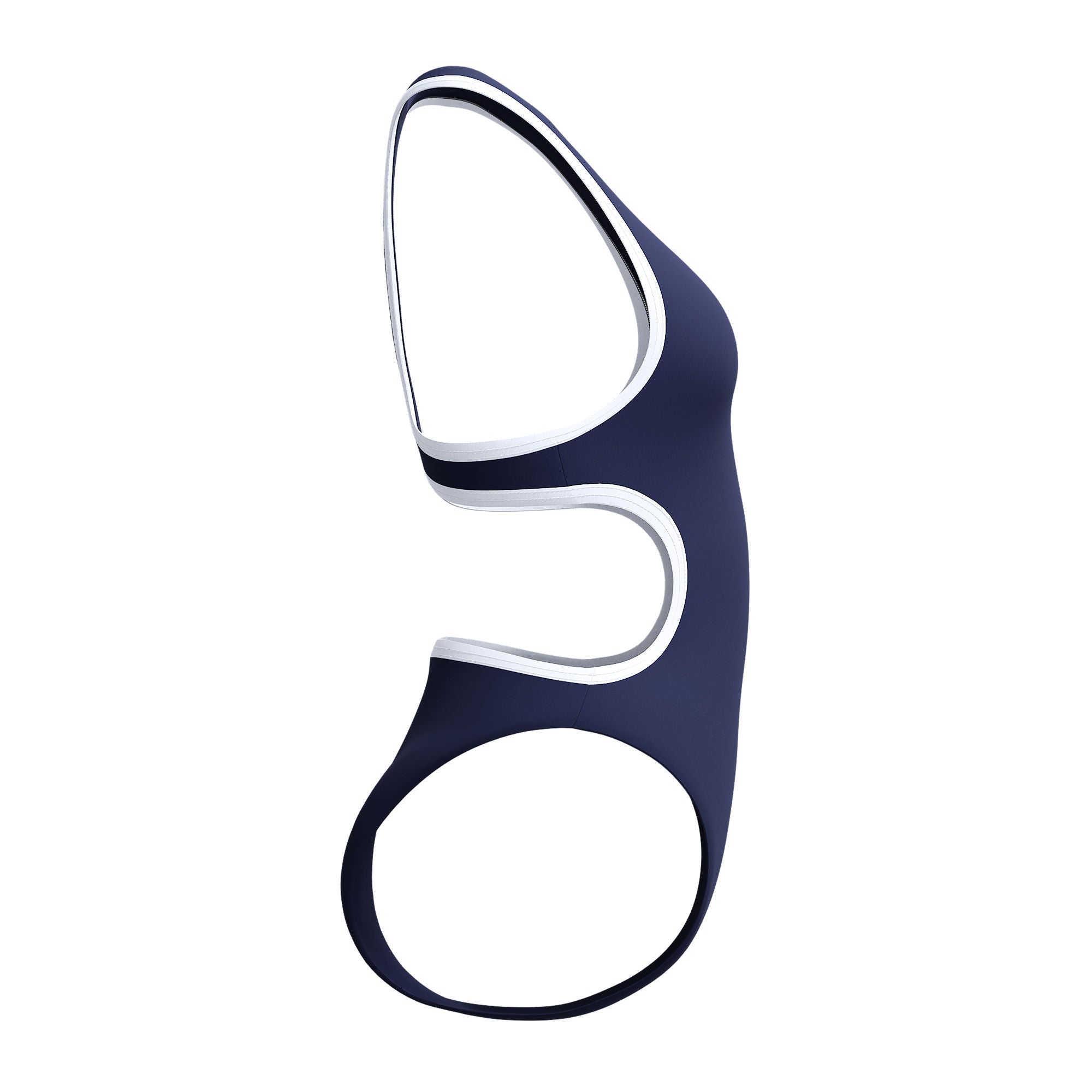 Solid Bound Cut Out Damen Badeanzug | Navy