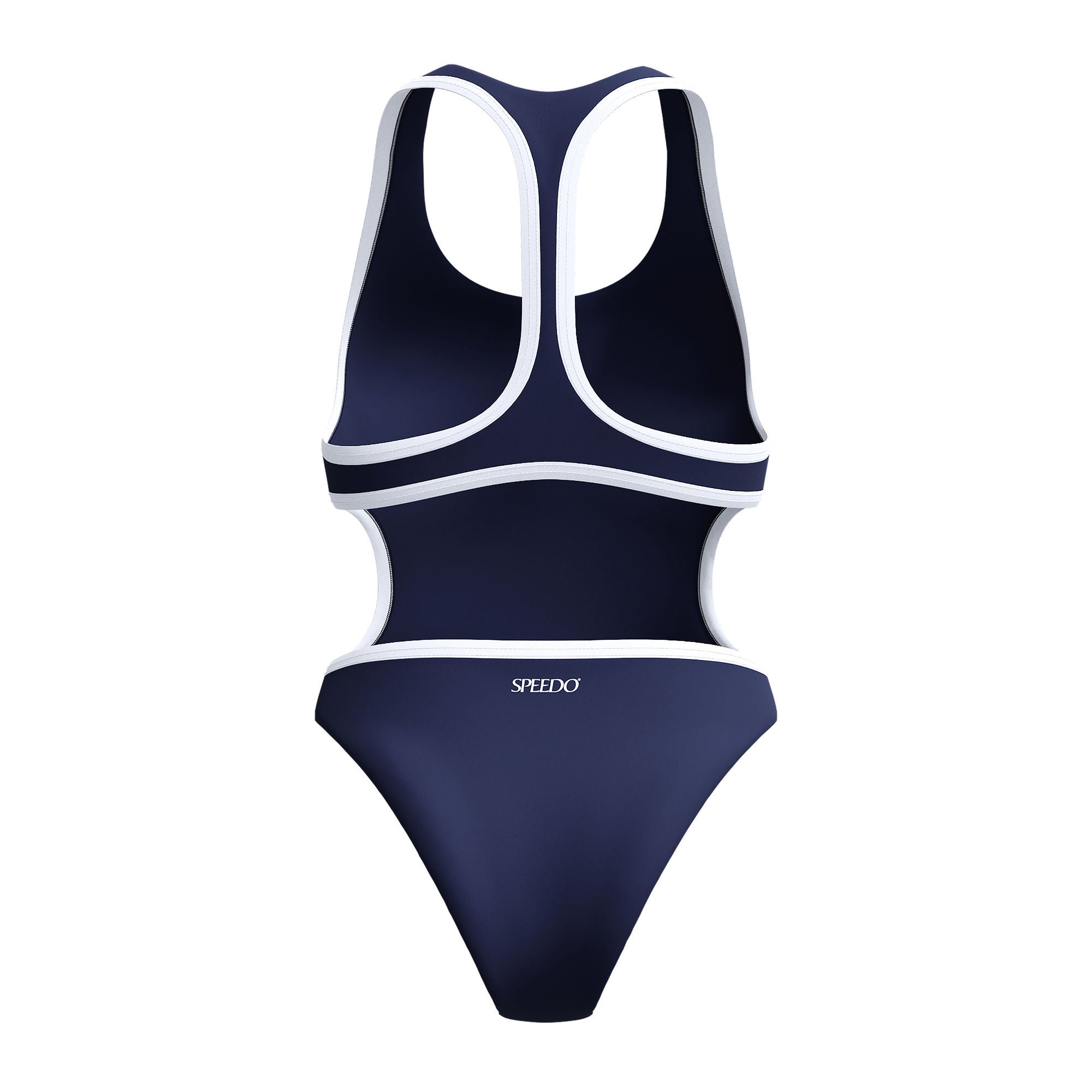 Solid Bound Cut Out Damen Badeanzug | Navy