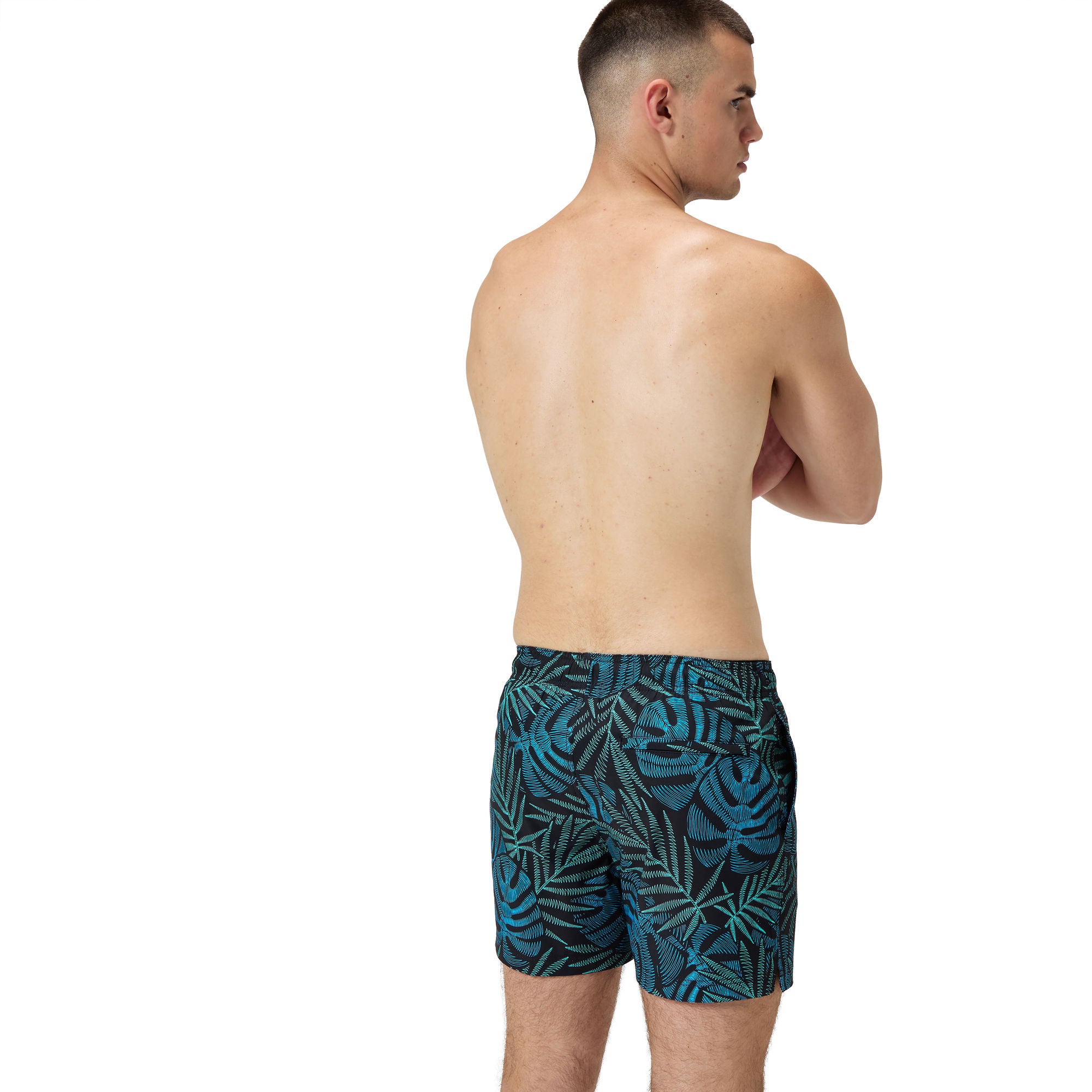 Print Redondo Edge Volley Herren Badeshorts | Schwarz