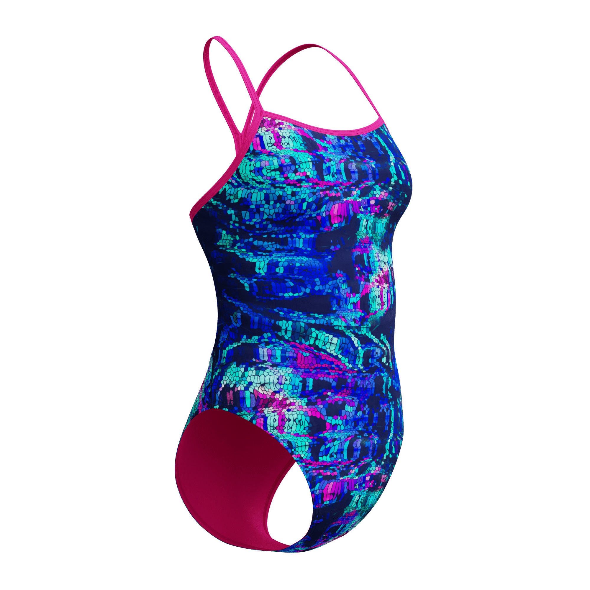 Vanquisher Printed V-Back 2.0 Damen Badeanzug | Navy
